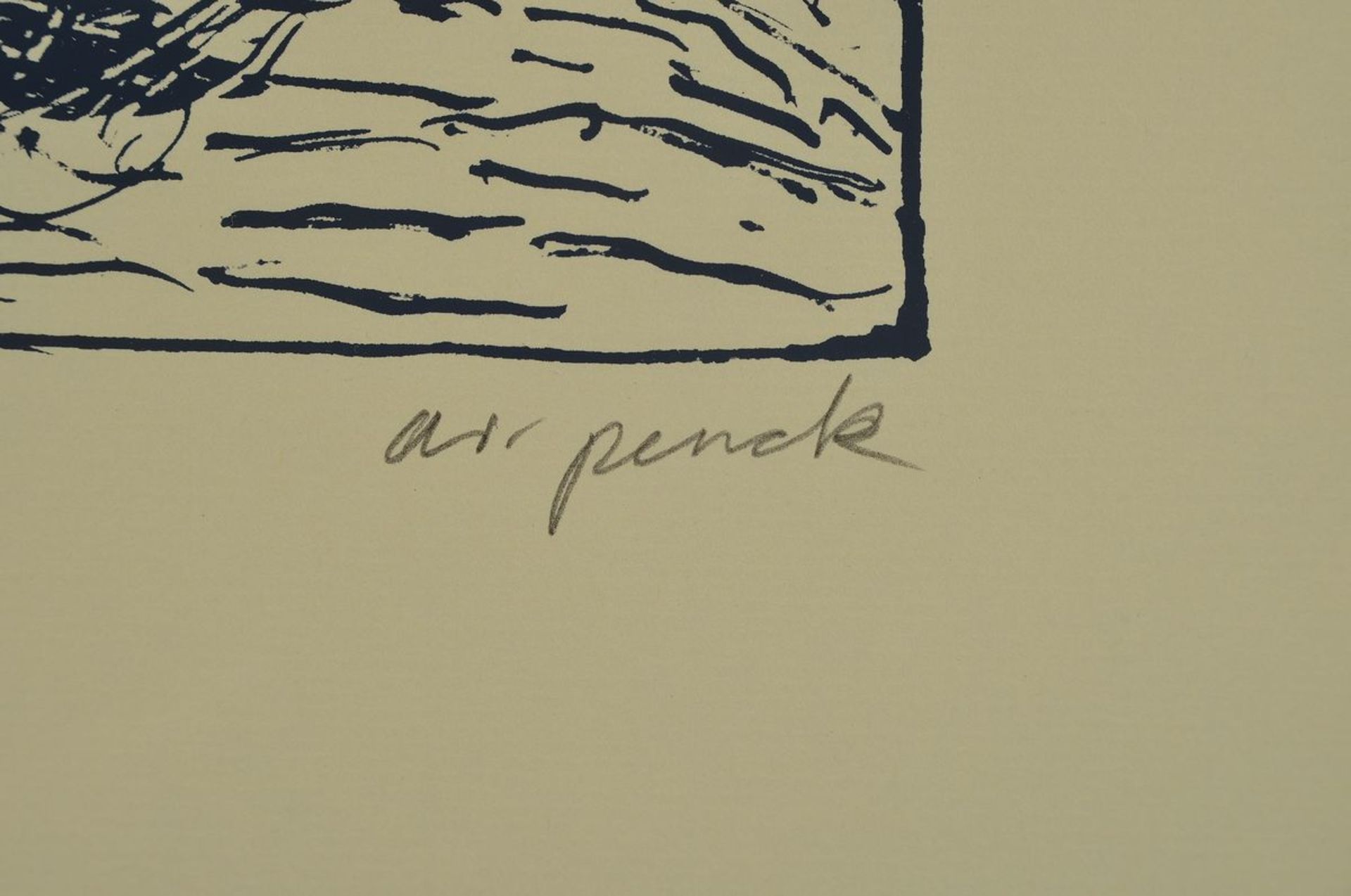 A.R. Penck, 1939 - 2017, screen print, signed and inscribed, e.a. (Artist's copy from an edition - Bild 4 aus 4