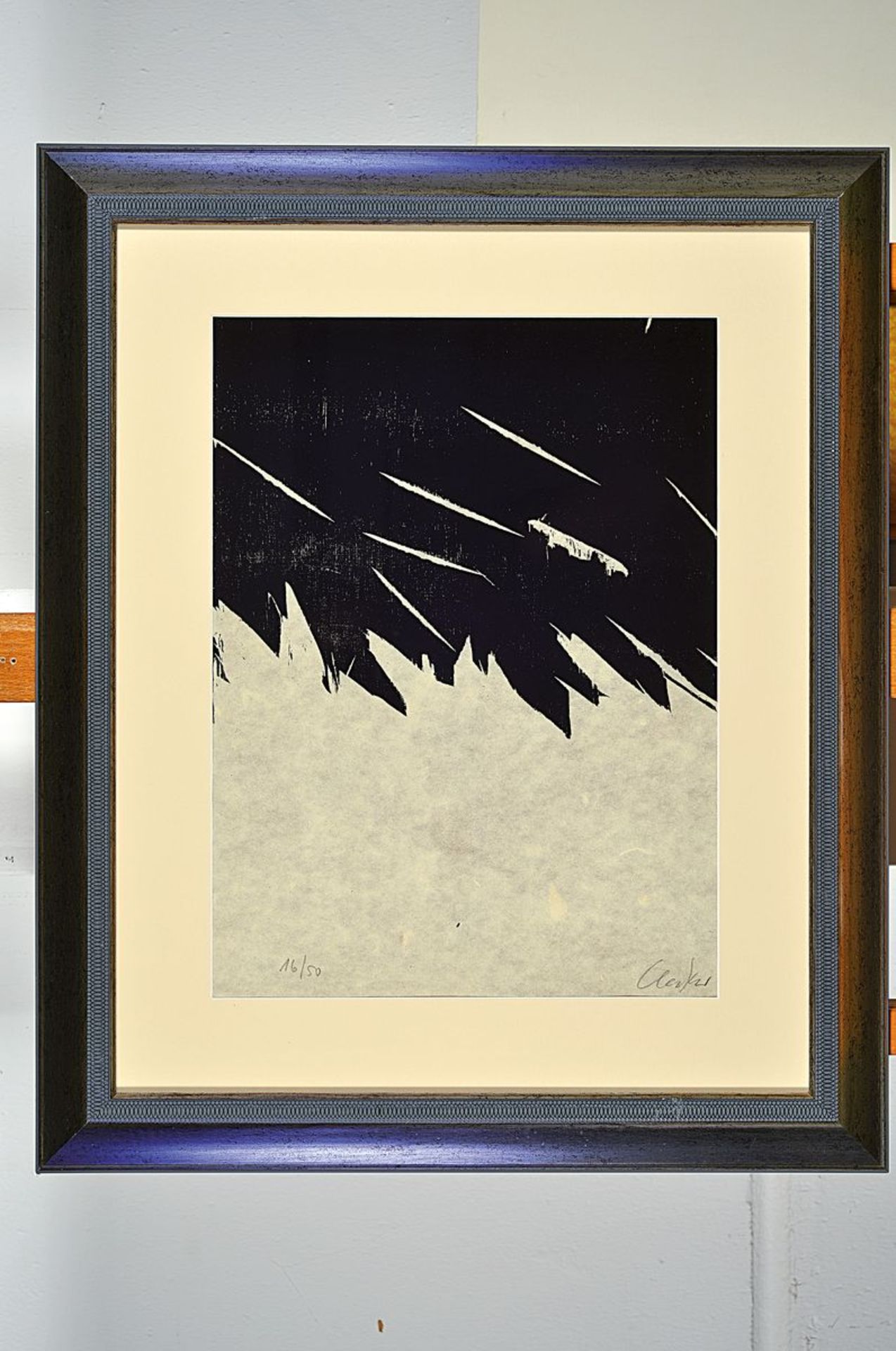 Günther Uecker, born 1930, woodcut on fine handmade Japan handmade paper, signed by hand,num. 16/50, - Bild 3 aus 4