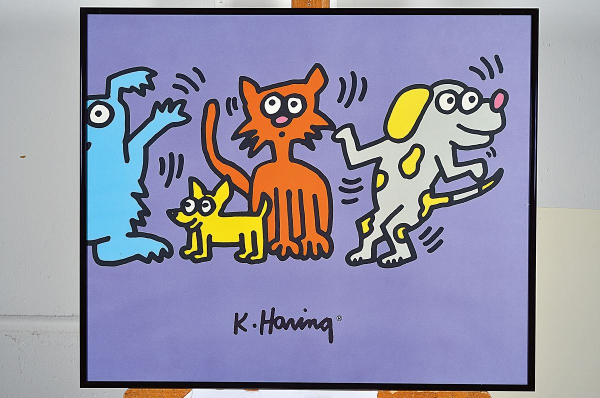 Keith Haring, 1958-1990, two-part color screenprint, stamp: authorized by the estate of Keith - Bild 3 aus 4
