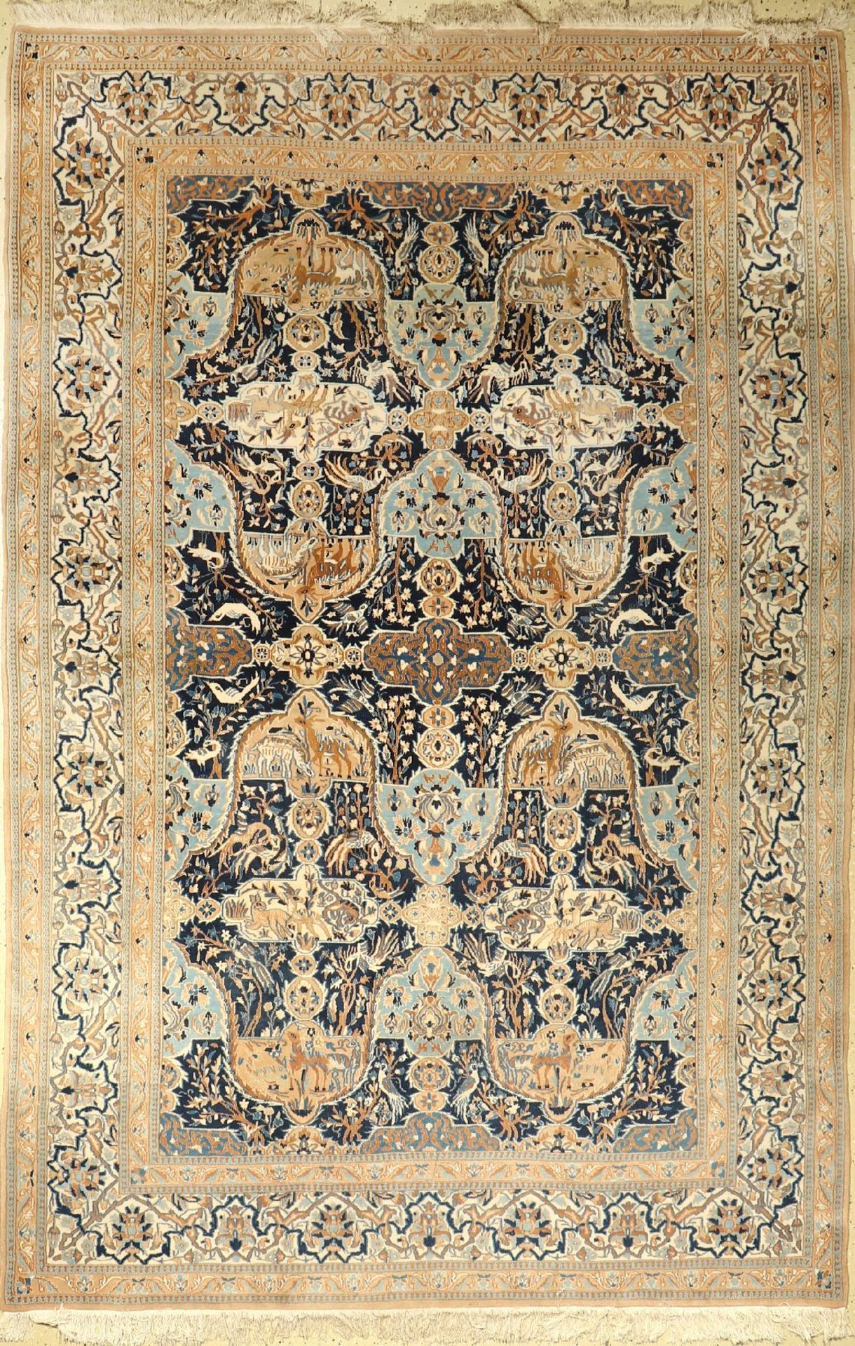 Nain, Persien, ca. 50 Jahre, Wolle mit Seide, ca. 303 x 200 cm, EHZ: 2-3