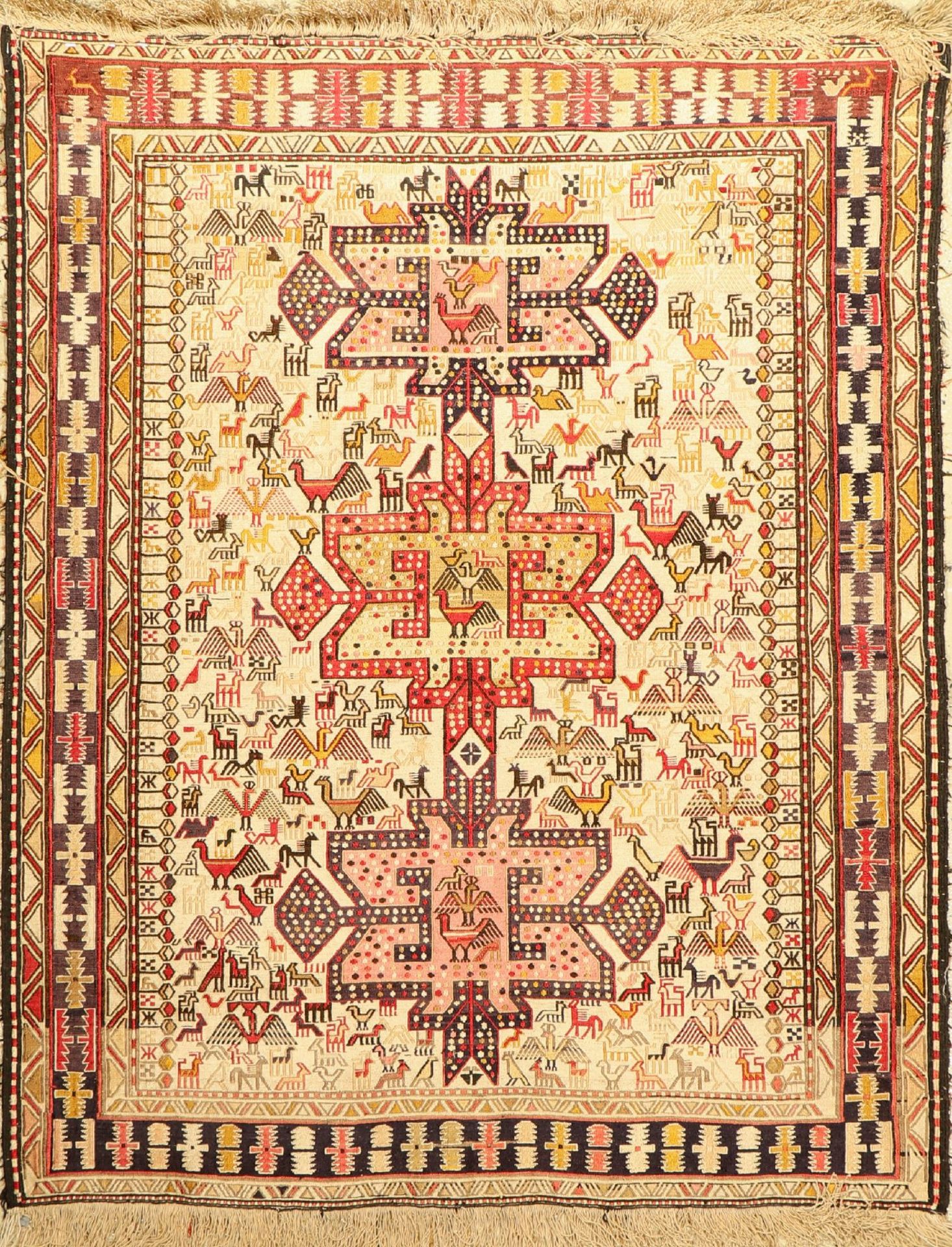 Azeri Sumakh, Azerbaijan, ca. 40 Jahre, Baumwolle, ca. 137 x 110 cm, EHZ: 2-3