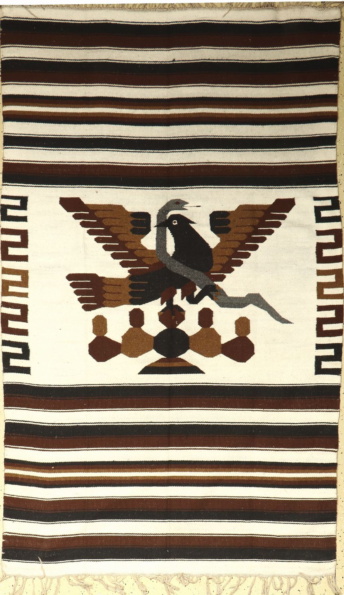 Südamerika Decke alt, um 1950, Wolle auf Wolle, ca. 214 x 128 cm, EHZ: 2