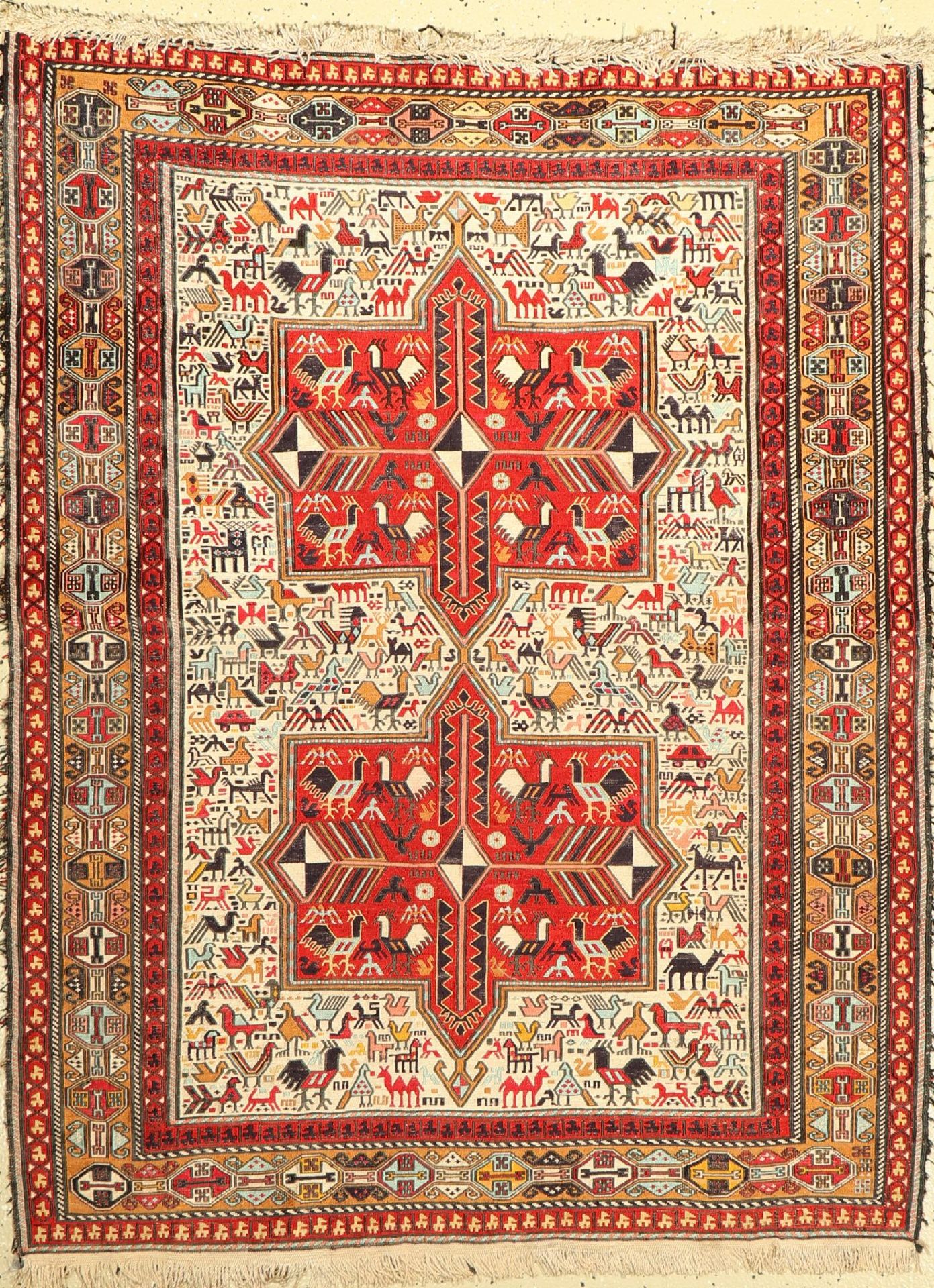 Azeri Sumakh, Azerbaijan, ca. 40 Jahre, Baumwolle, ca. 143 x 110 cm, EHZ: 2-3