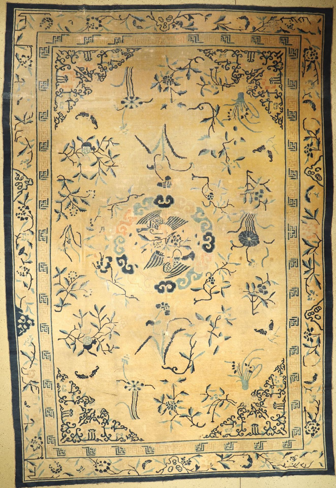 Früher Peking antik, China, 1.Hälfte 19.Jhd., Wolle auf Baumwolle, ca. 485 x 330 cm, selten, EHZ: