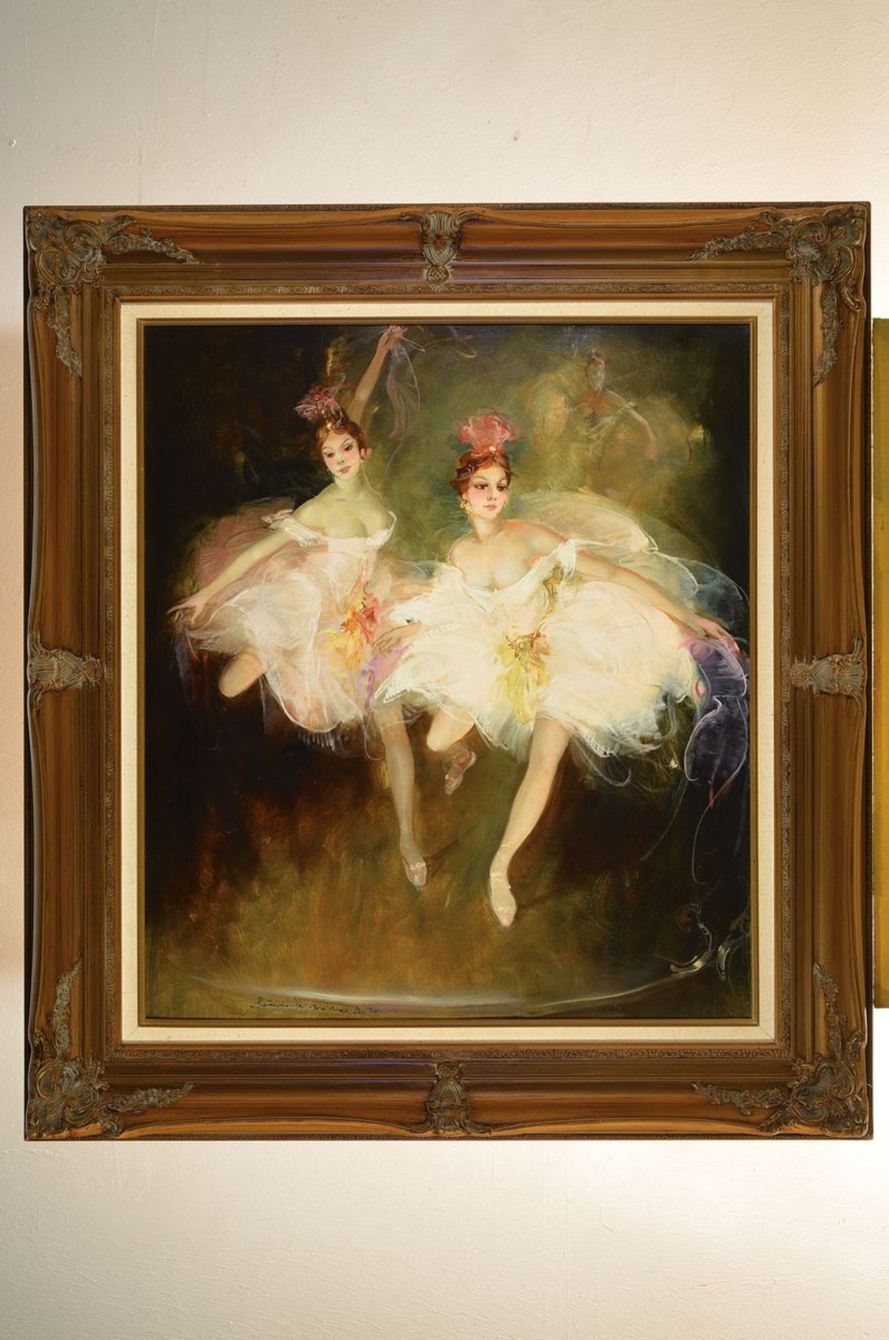 Endre Kömpöczi-Balogh, 1911-1977, zwei Ballerinas, Öl/Lwd, links unten signiert, ca. 80x70cm, R. ca. - Bild 3 aus 3