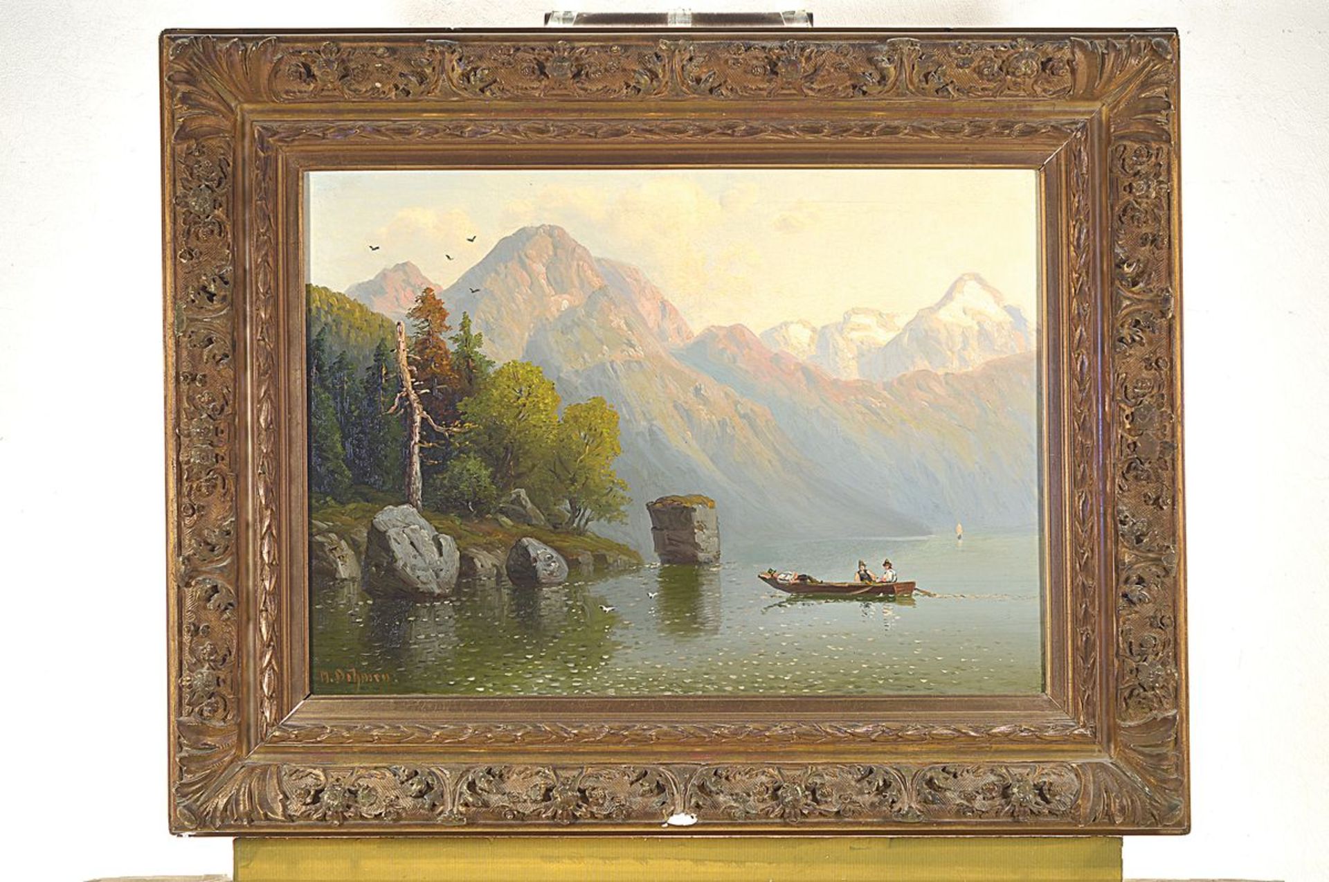 M. Dohmen, Düsseldorfer Maler des späten 19. Jh., zwei Pendants: Ansichten vom Gosausee, Öl/Lwd, - Bild 6 aus 6