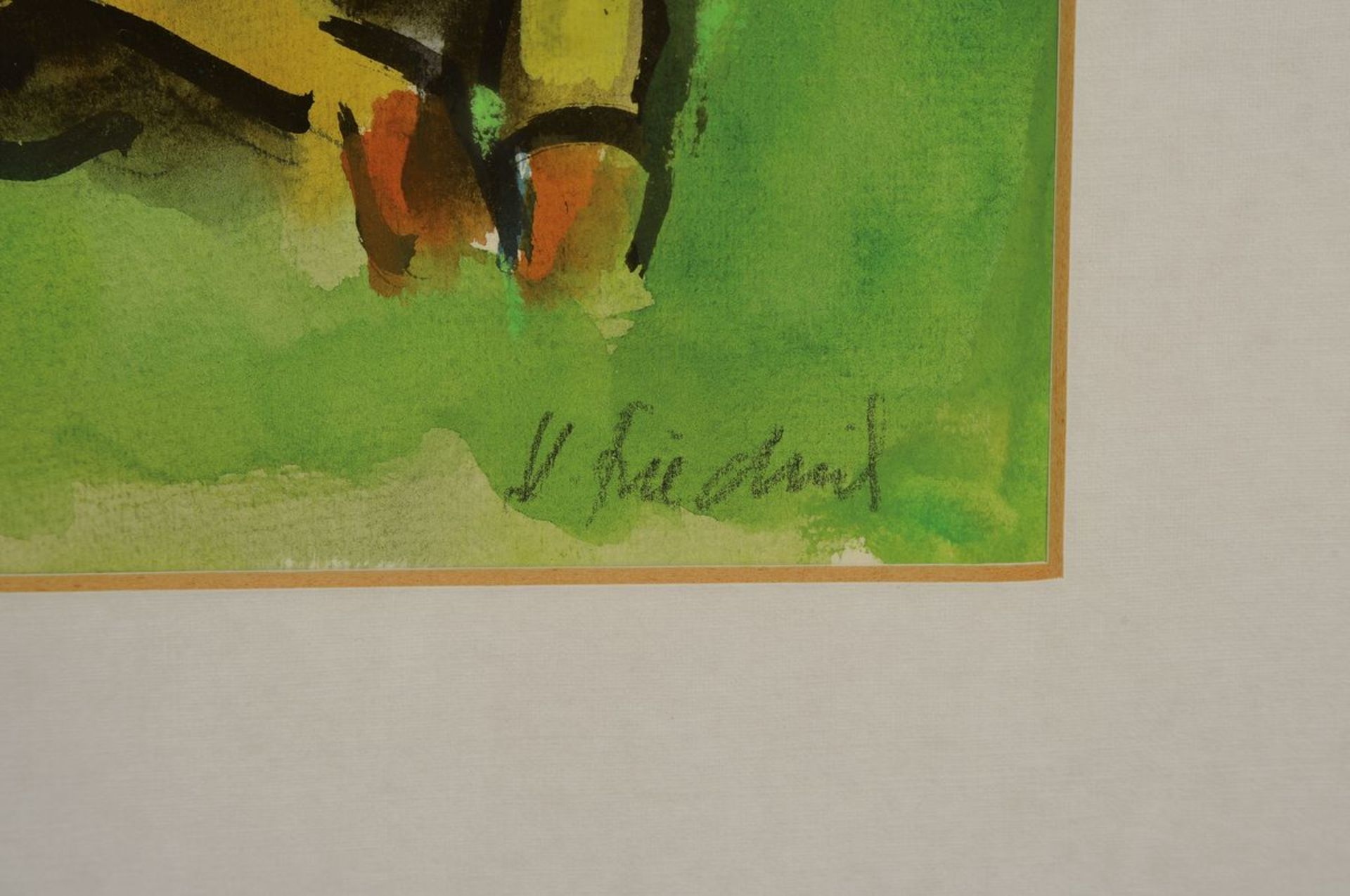 Heinz Friedrich, 1924 Schwetzingen - 2018, zwei Gouachen, Bauersleute bei der Ernte, Gouache auf - Bild 3 aus 6