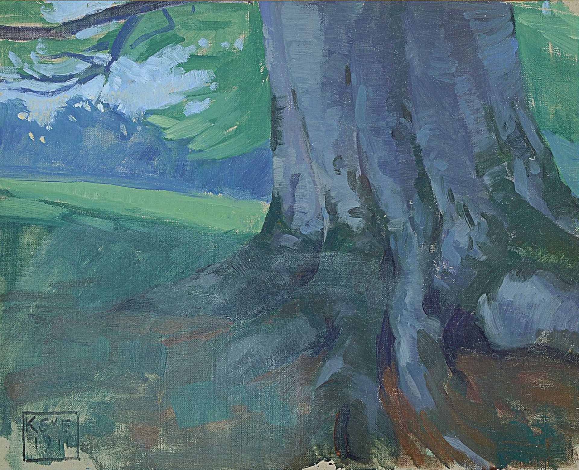 Karl Schmoll von Eisenwerth, 1879 Wien - 1948, Landschaft mit Blick auf eine Lichtung und