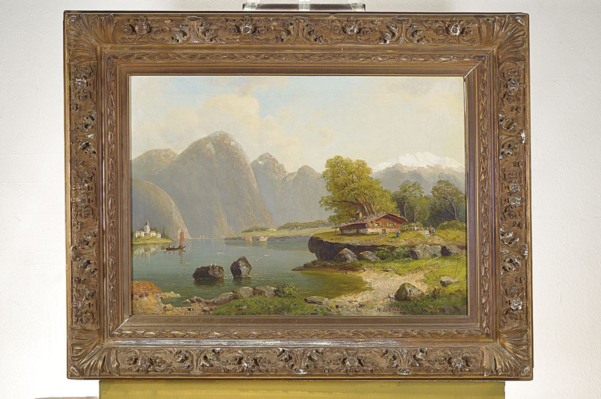 M. Dohmen, Düsseldorfer Maler des späten 19. Jh., zwei Pendants: Ansichten vom Gosausee, Öl/Lwd, - Bild 5 aus 6