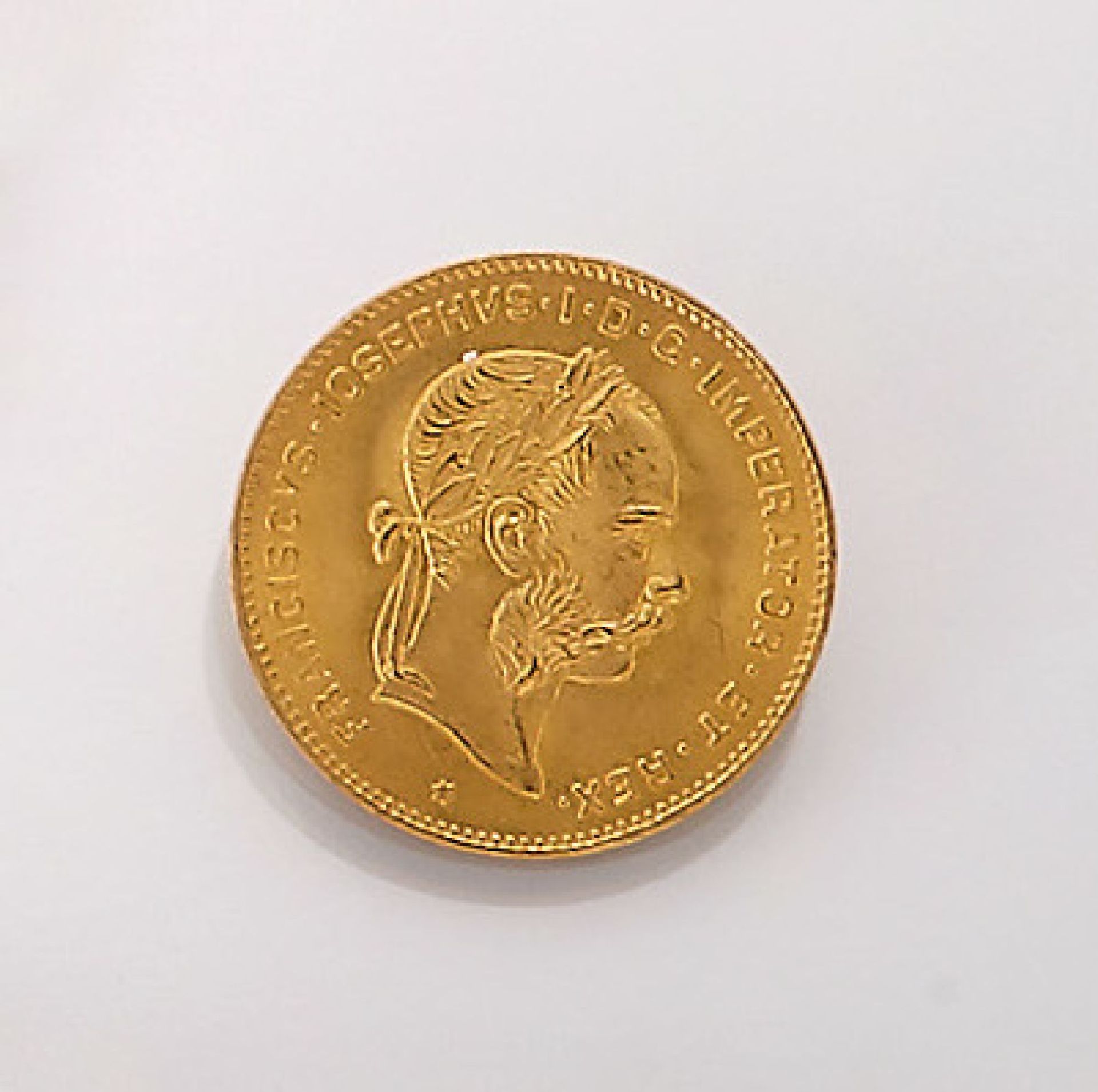 Goldmünze, 4 Florin, 10 Franken, Österreich- Ungarn, 1892, Franz Joseph I.Gold coin, 4 Florin, 10