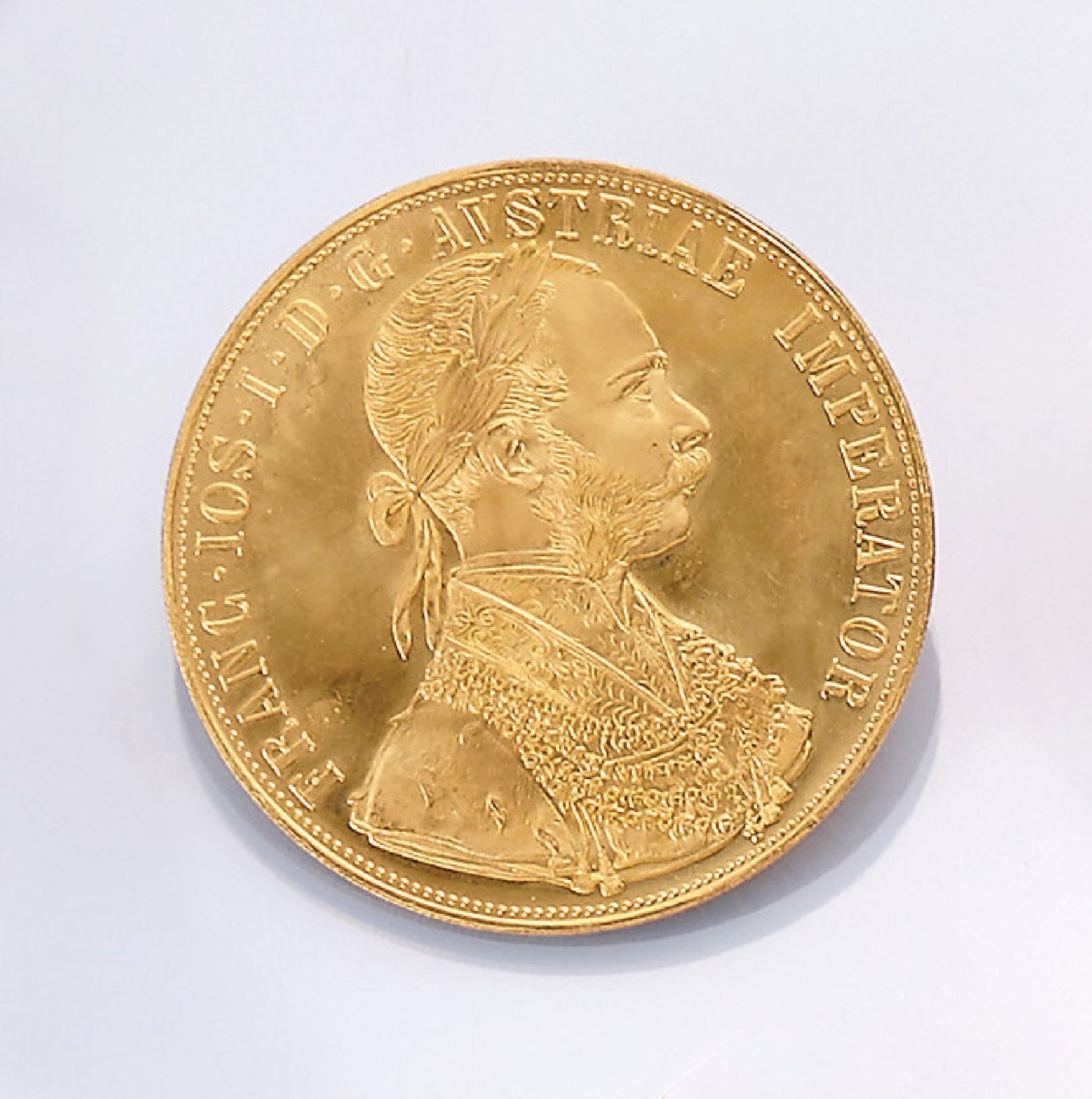 Goldmünze, 4 Dukaten, Österreich-Ungarn, 1915, Franz Joseph I., offizielle Nachprägung, in