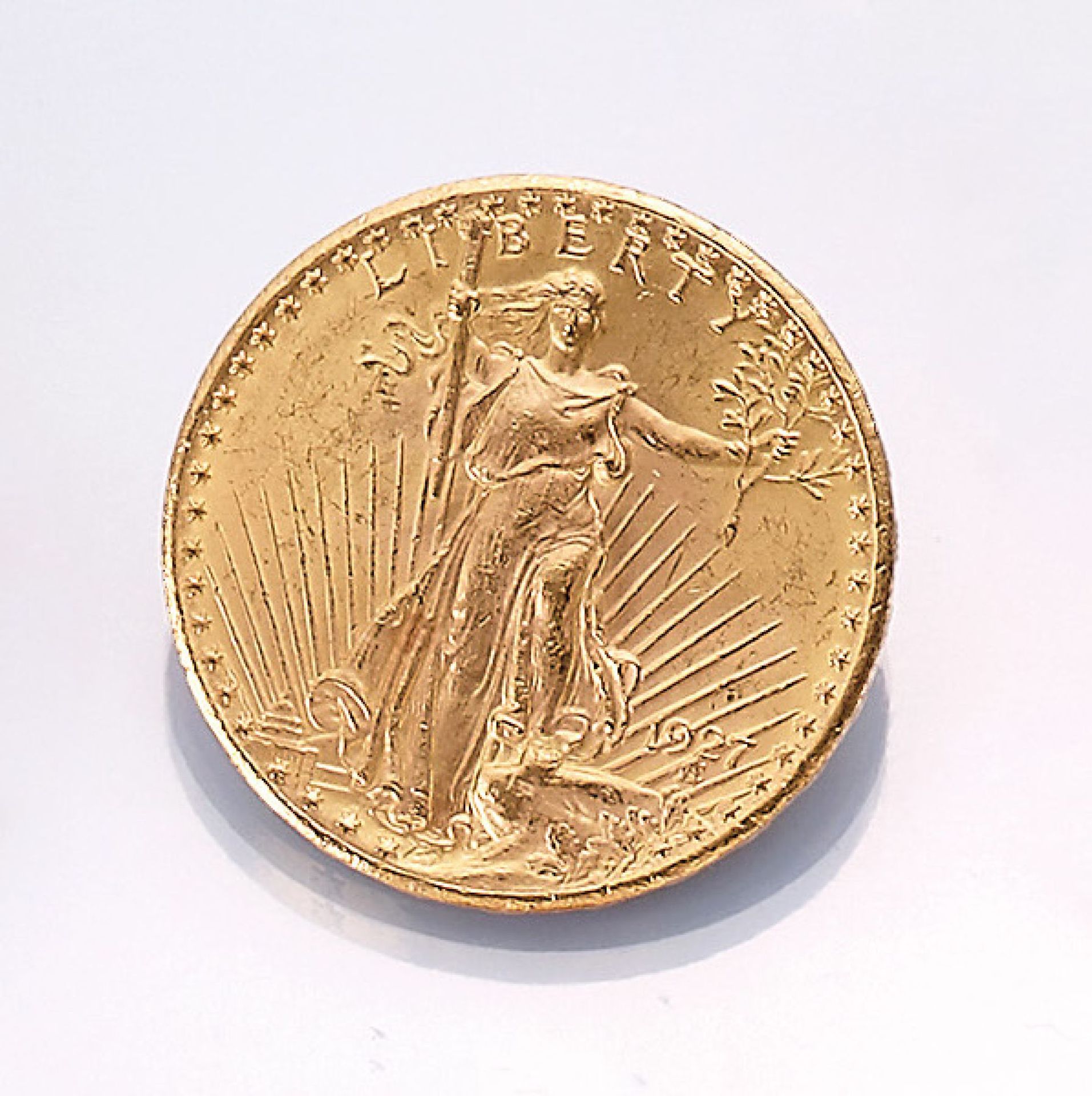 Goldmünze, 20 Dollars, USA, 1927, Seeadler,In god we trust, RV: Lady LibertyGold coin, 20 Dollars,