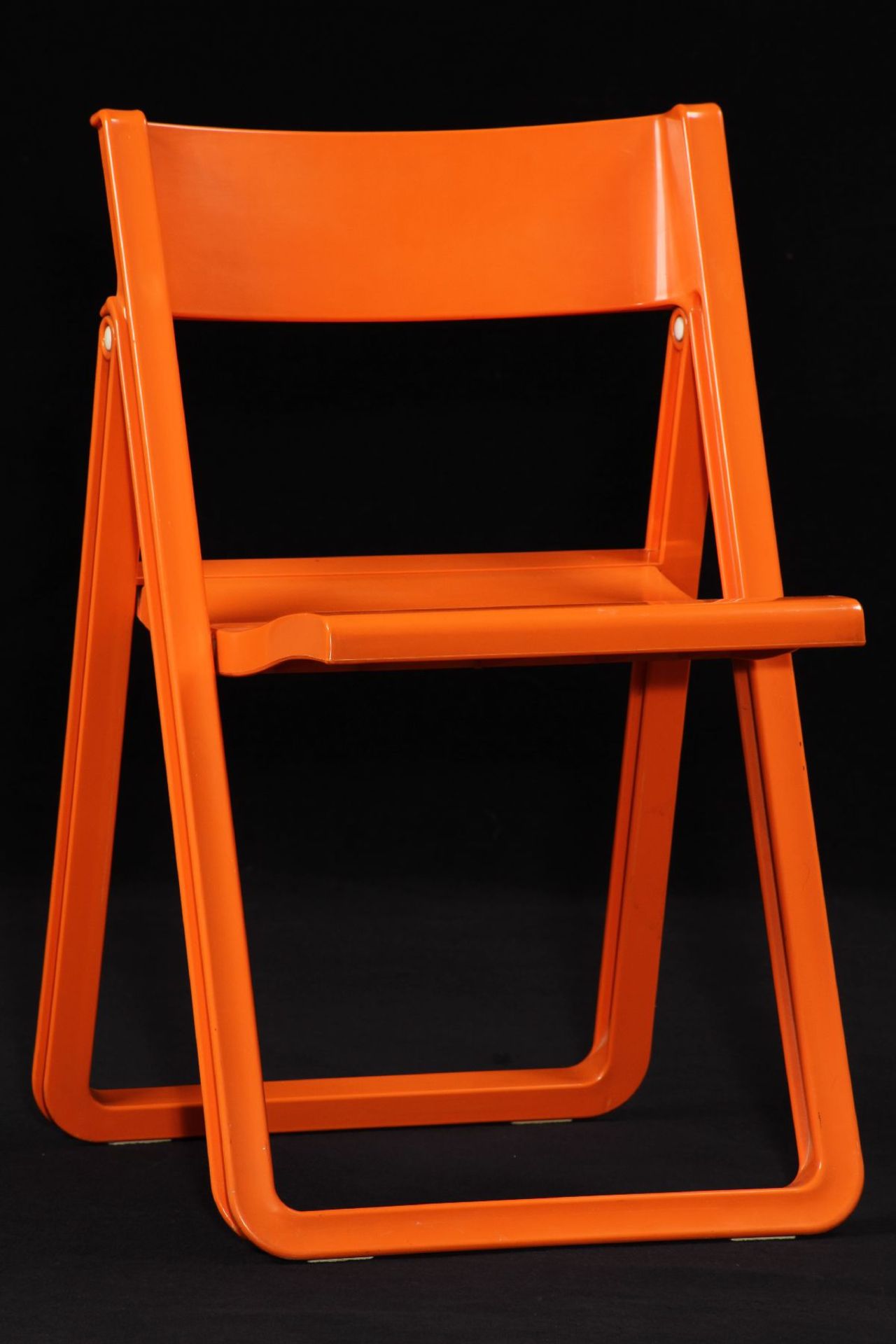 Klappstuhl, "Allibert", 1970er Jahre, Kunststoff orange, sehr stabile Ausführung, praktisch,