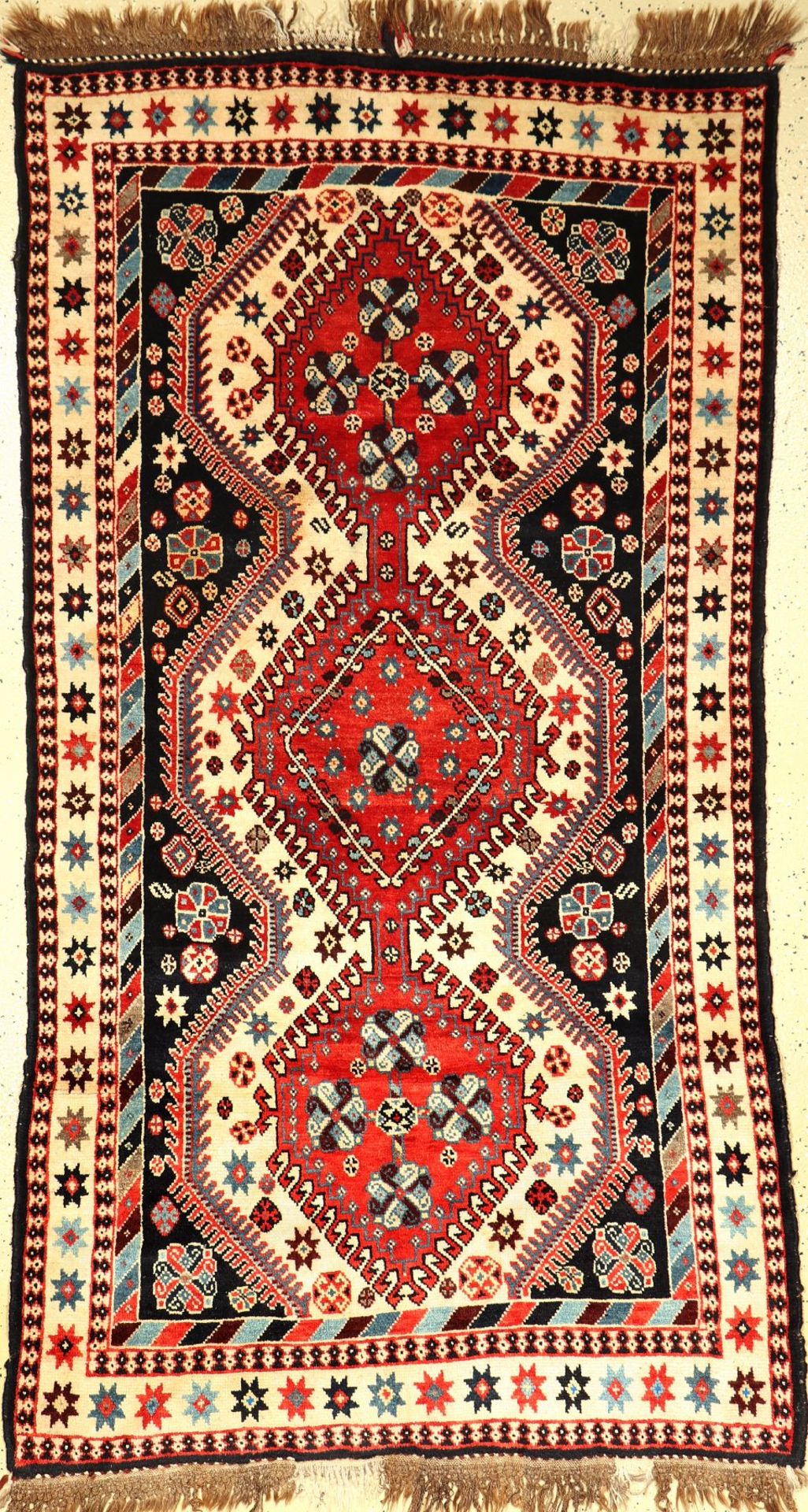 Yalameh alt, Persien, ca. 40 Jahre, Wolle auf Wolle, ca. 205 x 109 cm, EHZ: 2-3Yalameh old,