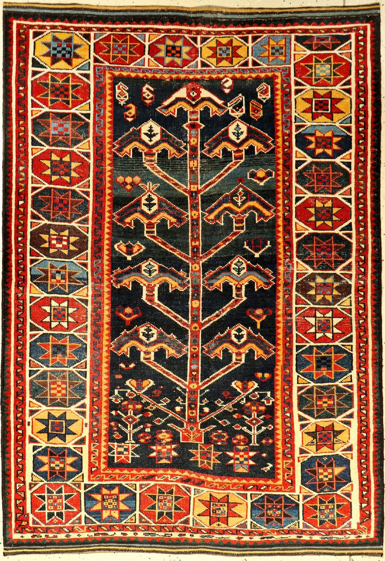 Seltener Luri alt, Persien, um 1930, Wolle auf Wolle, ca. 192 x 139 cm, Seltenes Design, Baum