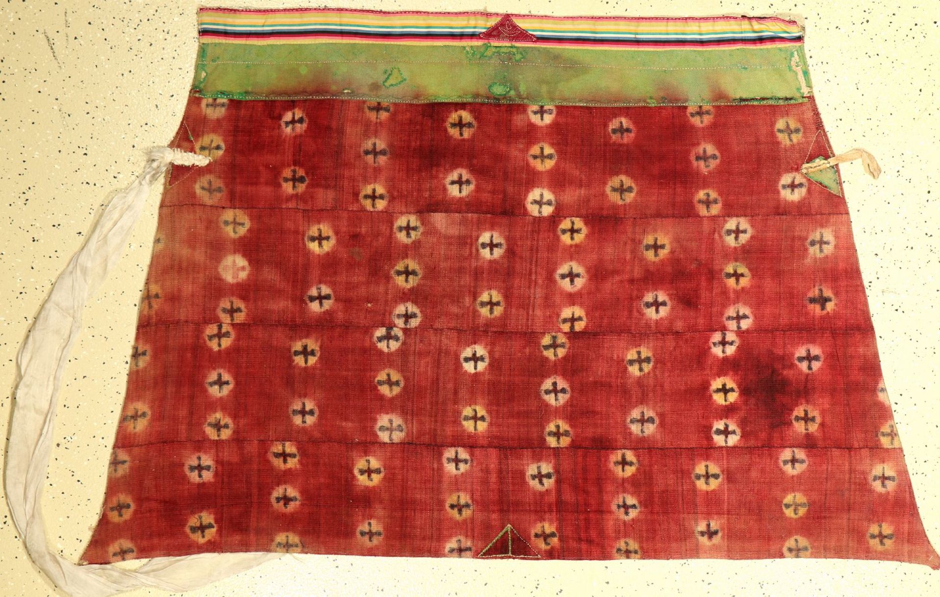 Tibetische Sattelunterlage, (Publiziert), Tibet, 19.Jhd., Baumwolle/Wolle/Filz, ca. 166 x 106 cm,