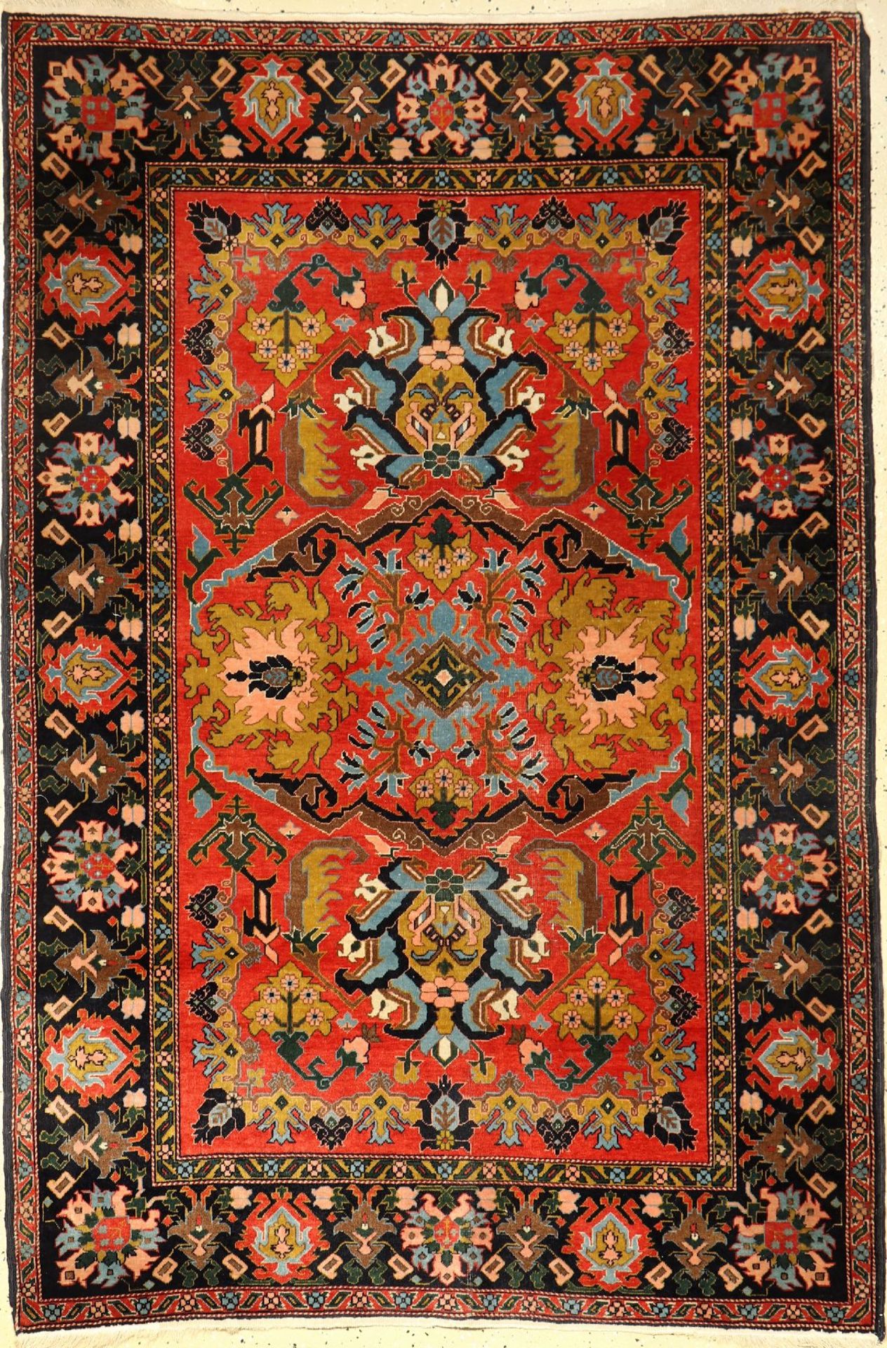 Feiner Azeri alt, Persien, ca. 60 Jahre, Korkwolle, ca. 183 x 122 cm, feine Knüpfung, dekorativ,