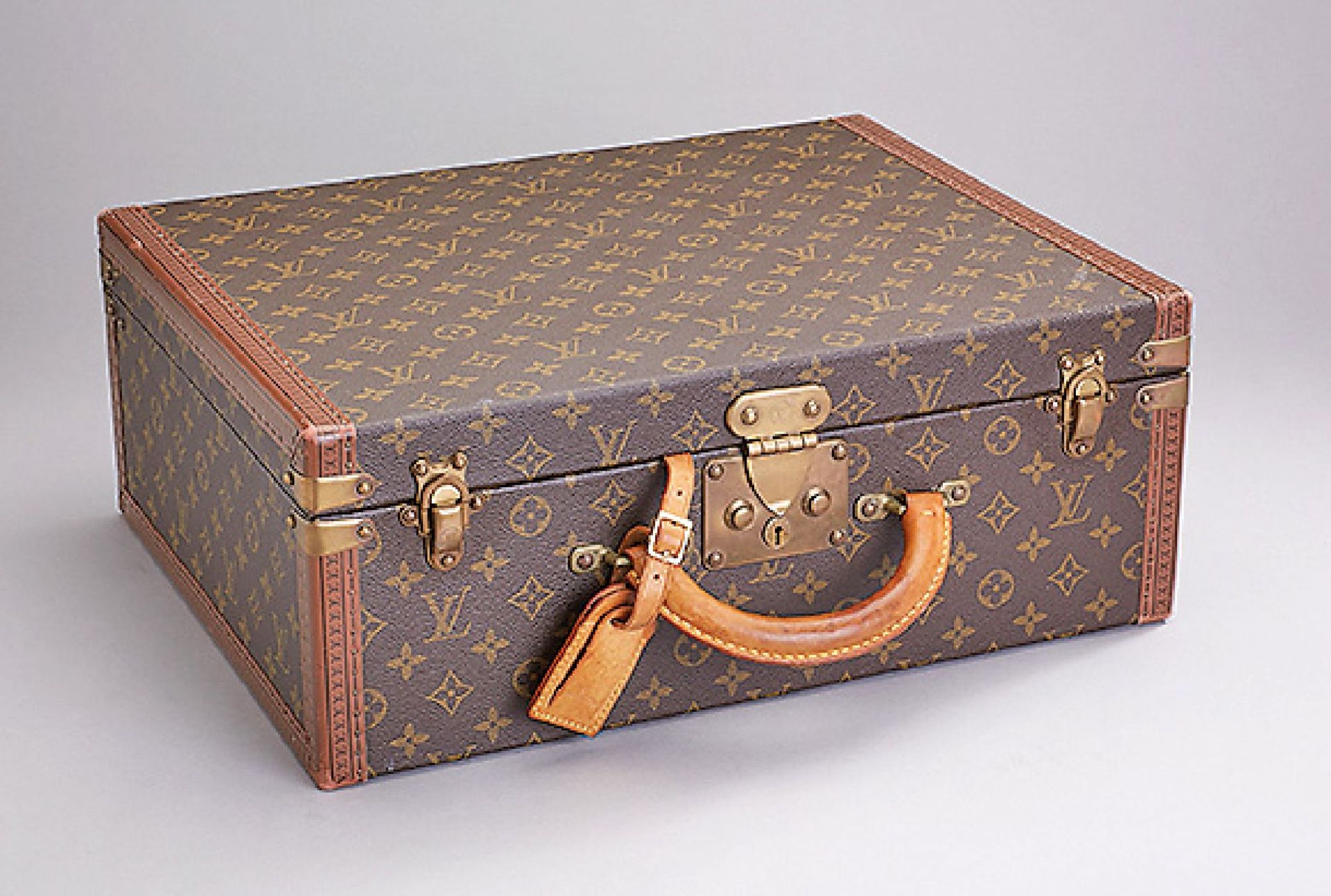 LOUIS VUITTON Aktenkoffer "Alzer 45", Monogramm Canvas, Beschläge Metall verg., orig.