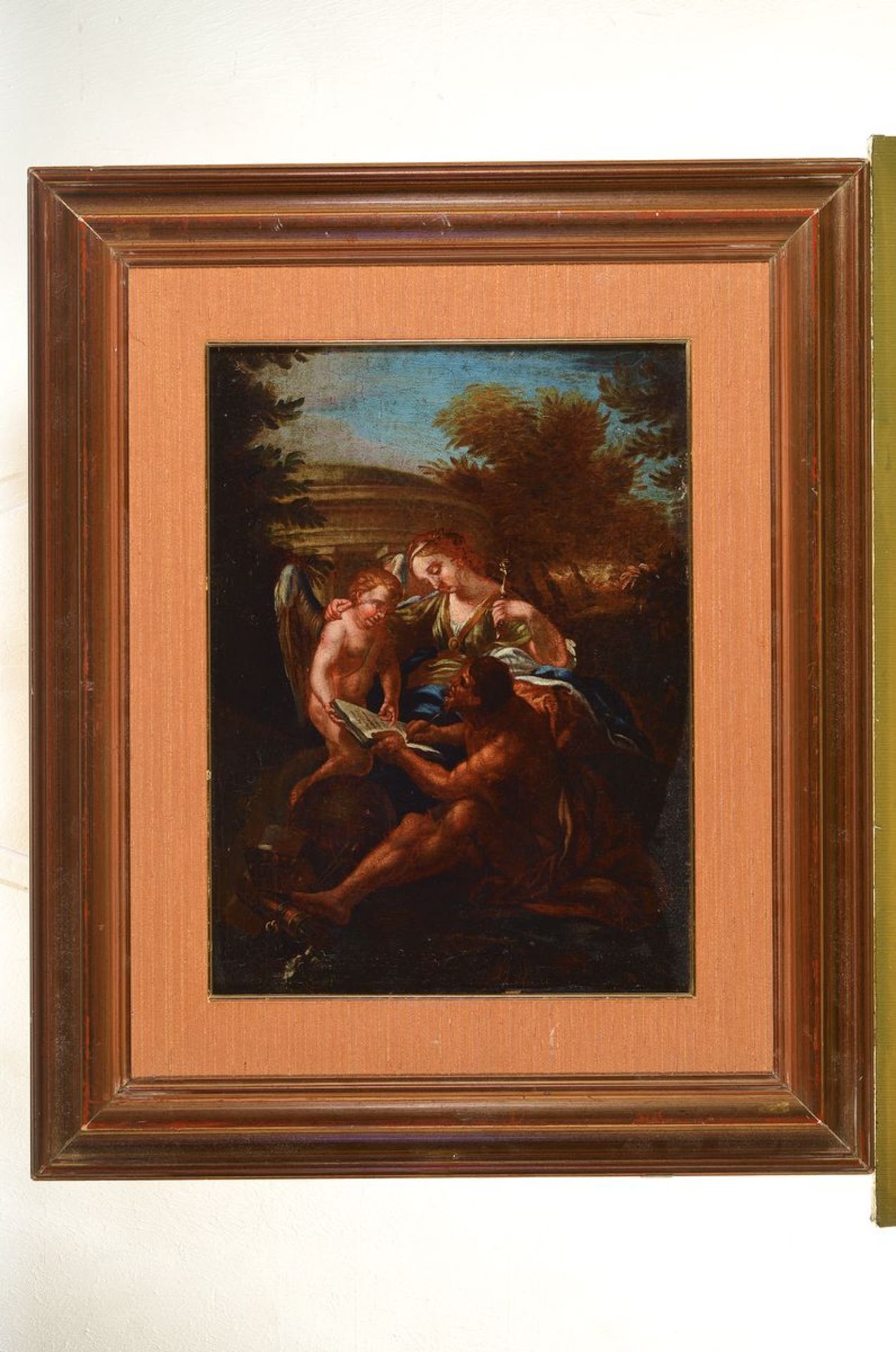 Italienischer Künstler des 17. Jh., , Allegorie auf die Malerei, Öl/Lwd, doubliert, krakeliert, - Bild 2 aus 2