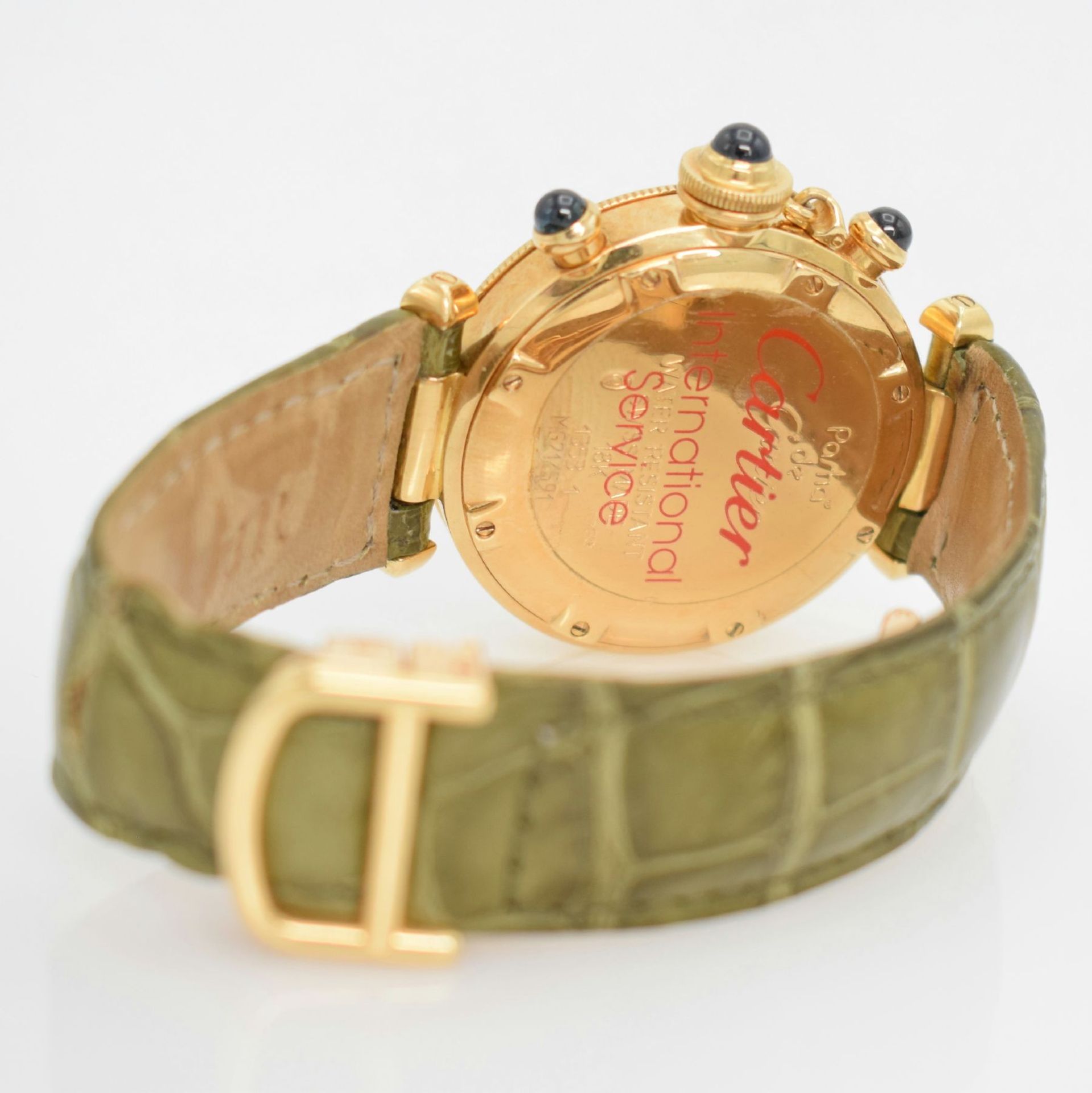 CARTIER Armbandchronograph Serie Pasha in GG 750/000, Schweiz um 2000, Ref. 1353.1, quarz, - Bild 6 aus 9