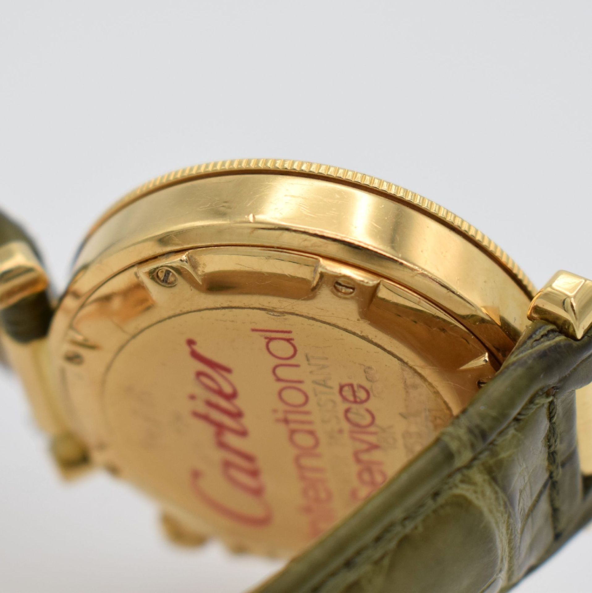 CARTIER Armbandchronograph Serie Pasha in GG 750/000, Schweiz um 2000, Ref. 1353.1, quarz, - Bild 9 aus 9