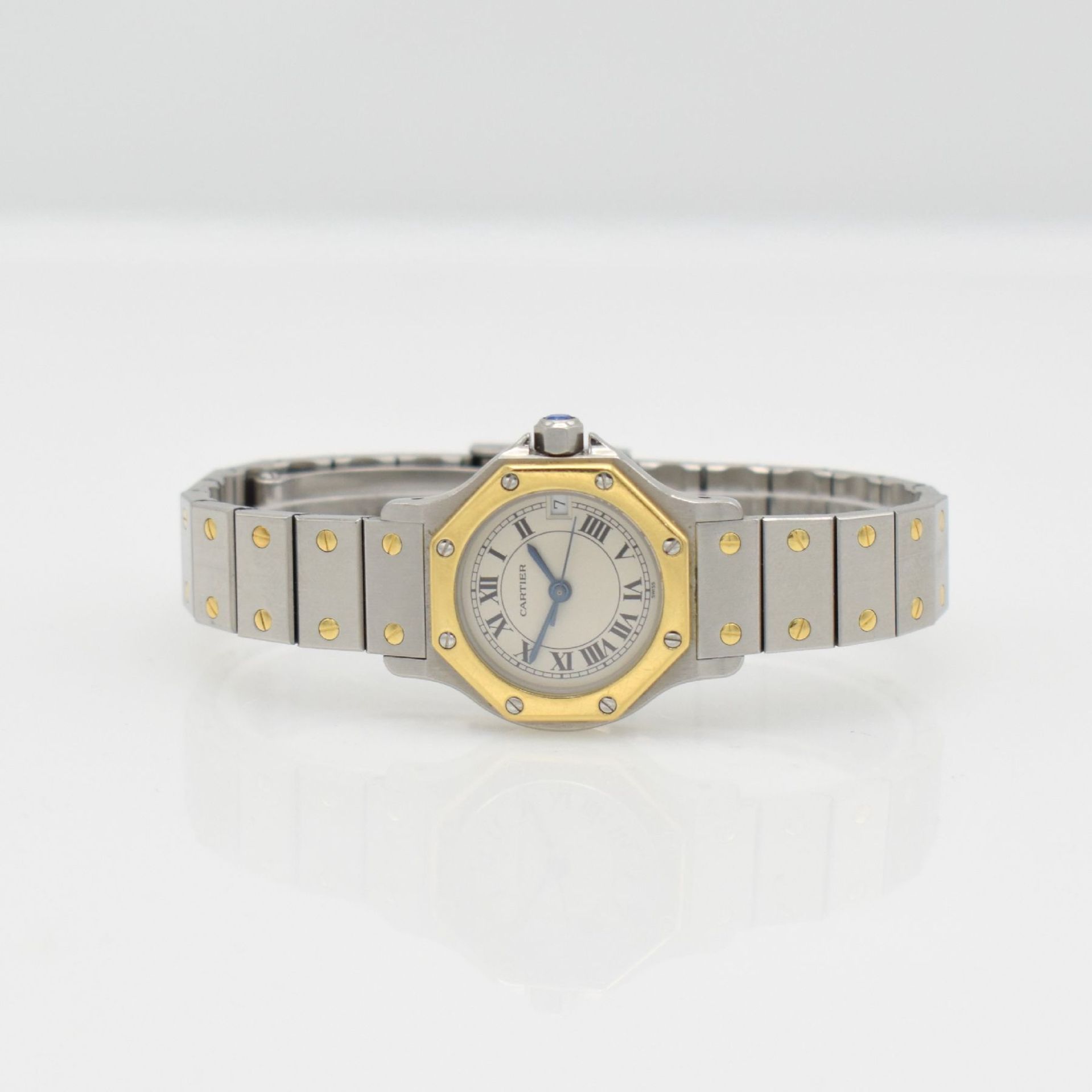 CARTIER Damenarmbanduhr Santos Ronde, Ref. 187903, Edelstahl/Gold kombiniert inkl. Gliederband m.