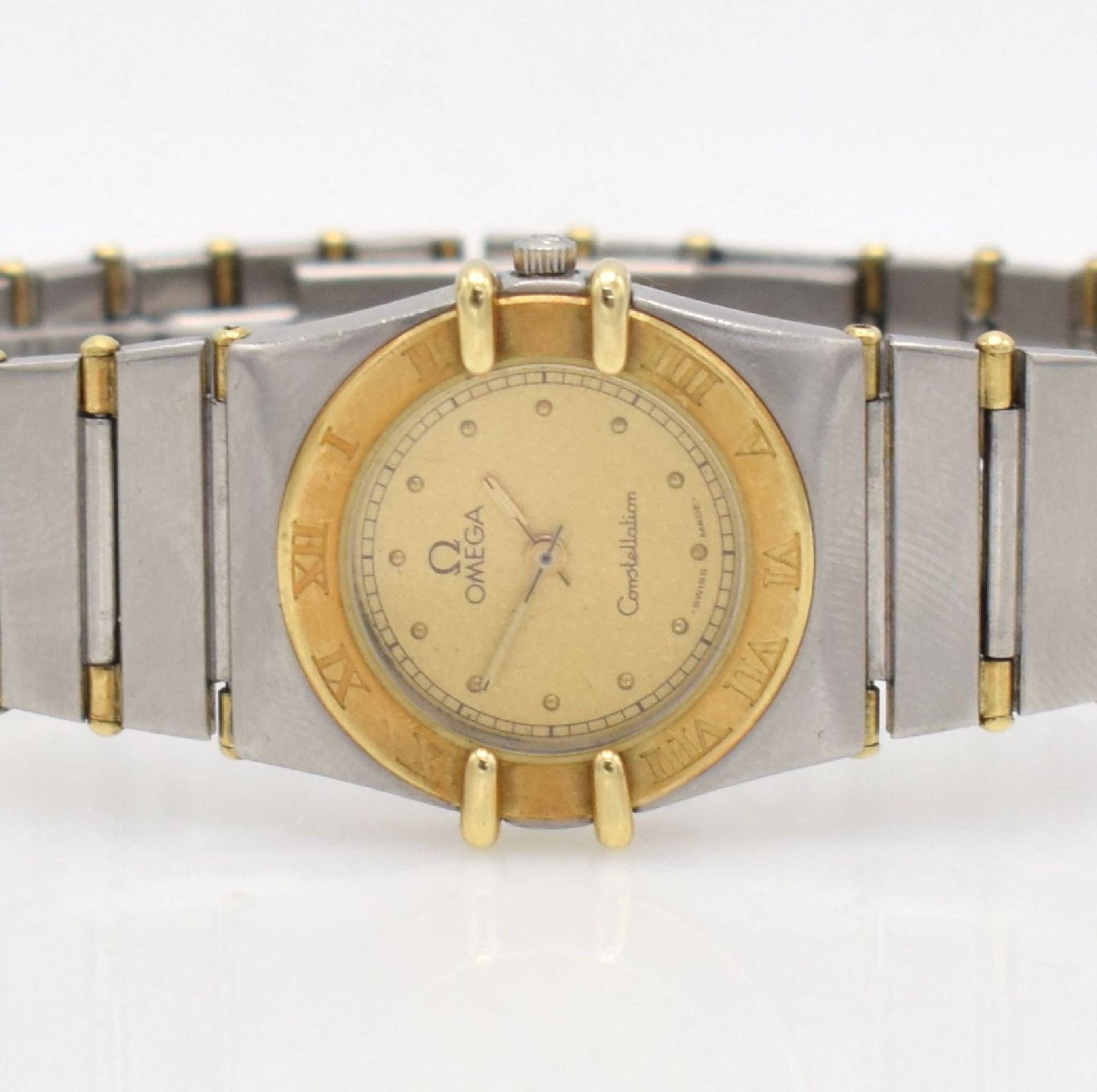 OMEGA Constellation Damenarmbanduhr, Schweiz um 1995, quarz, Ref. 5950055/7950836, Edelstahl/Gold - Bild 2 aus 6