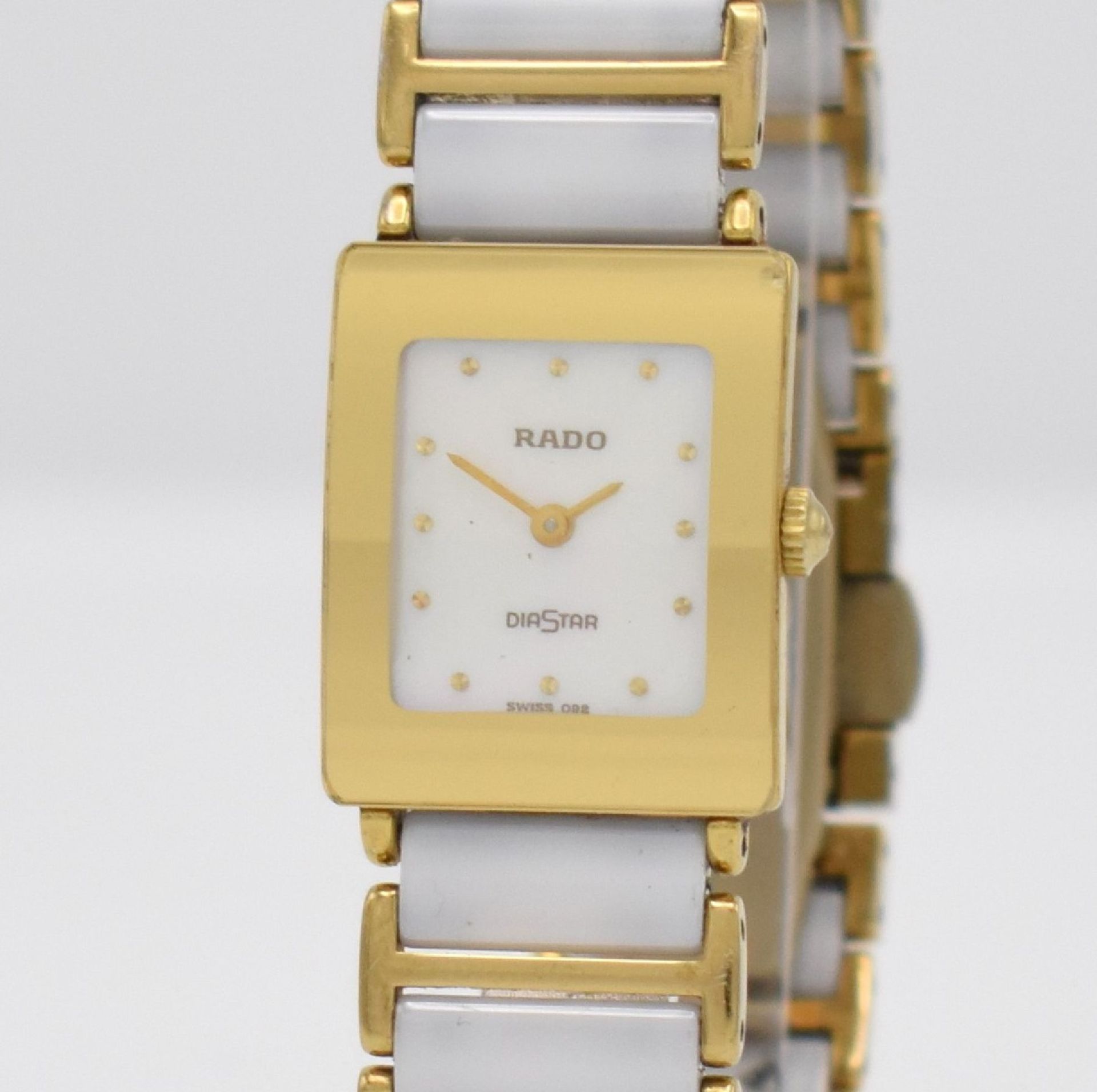 RADO Damenarmbanduhr Diastar, Schweiz um 2000, Ref. 153.0283.3N, verg. Geh., Gliederband m. weißen - Bild 4 aus 7