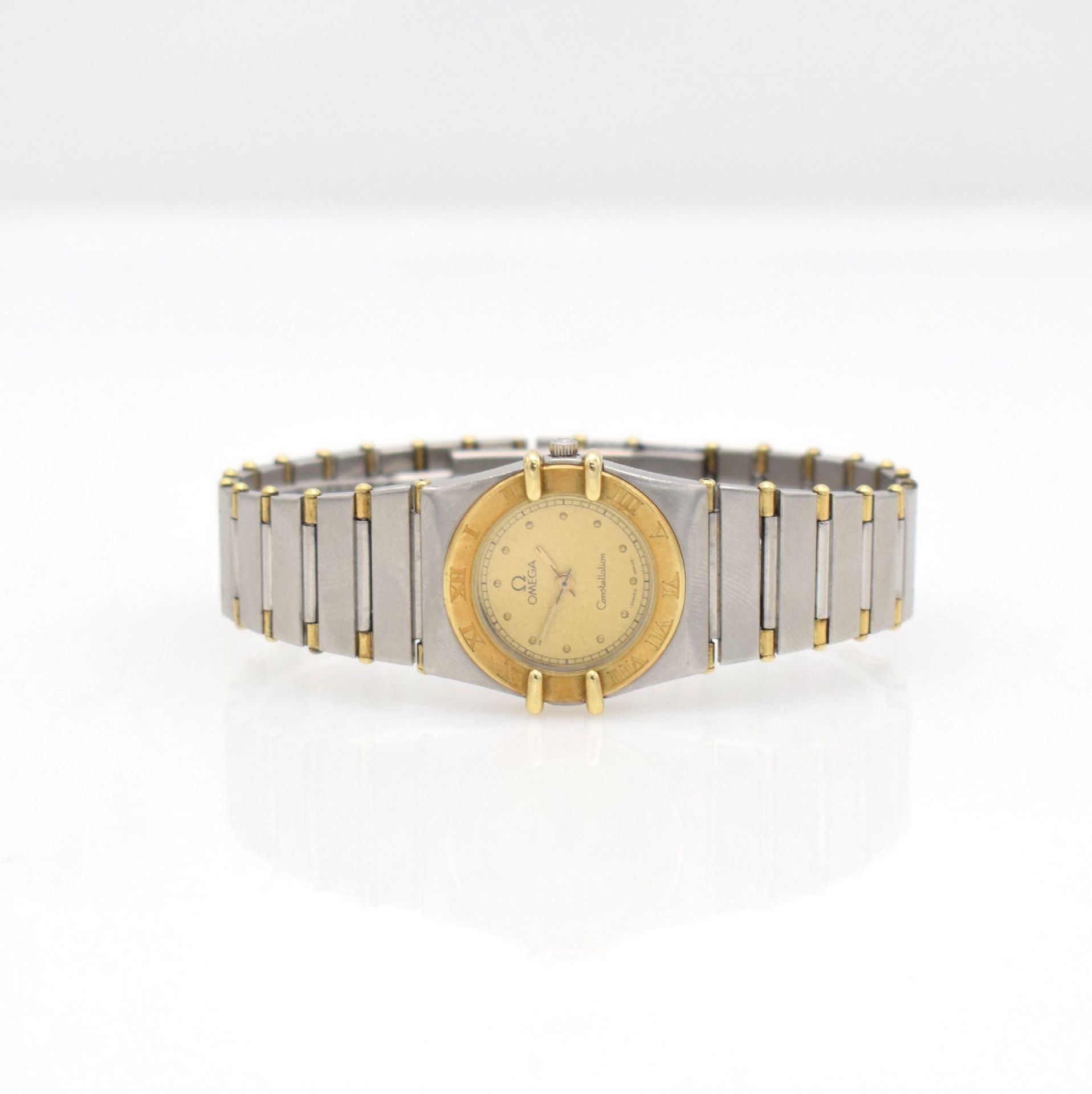 OMEGA Constellation Damenarmbanduhr, Schweiz um 1995, quarz, Ref. 5950055/7950836, Edelstahl/Gold