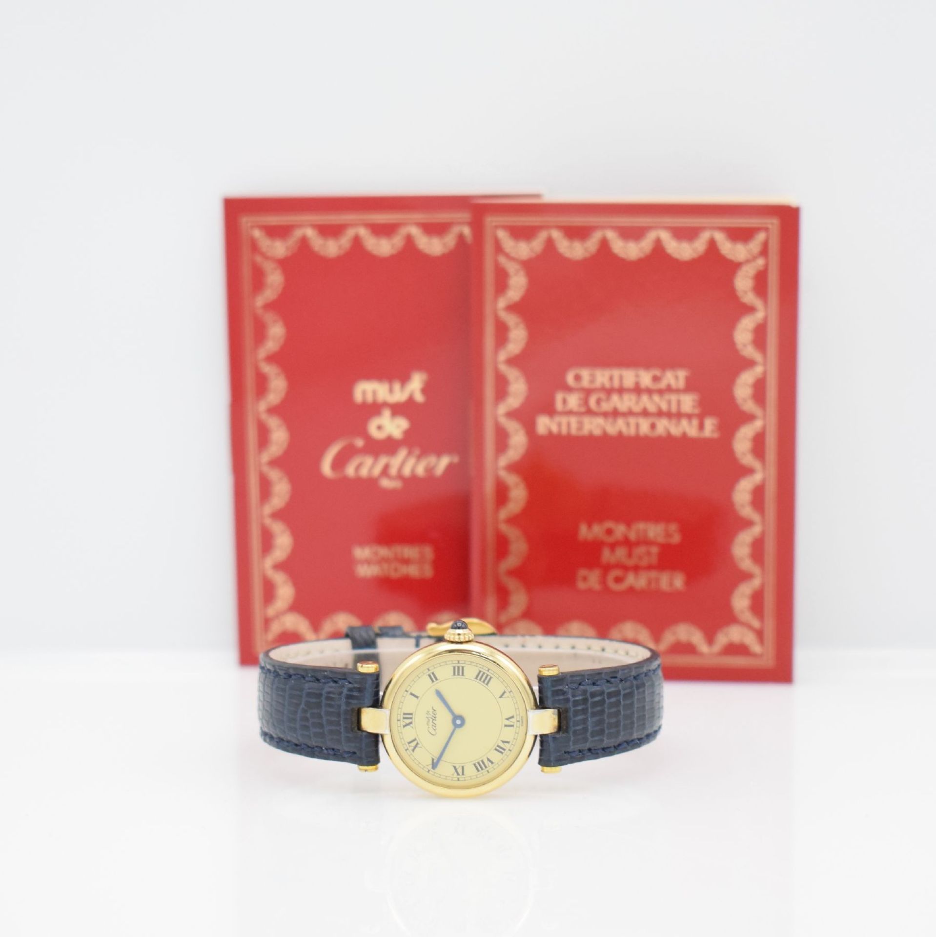 CARTIER Damenarmbanduhr Vermeil, Schweiz lt. orig. Pap. verk. 07/1993, quarz, Ref. 590004, verg. - Bild 7 aus 7