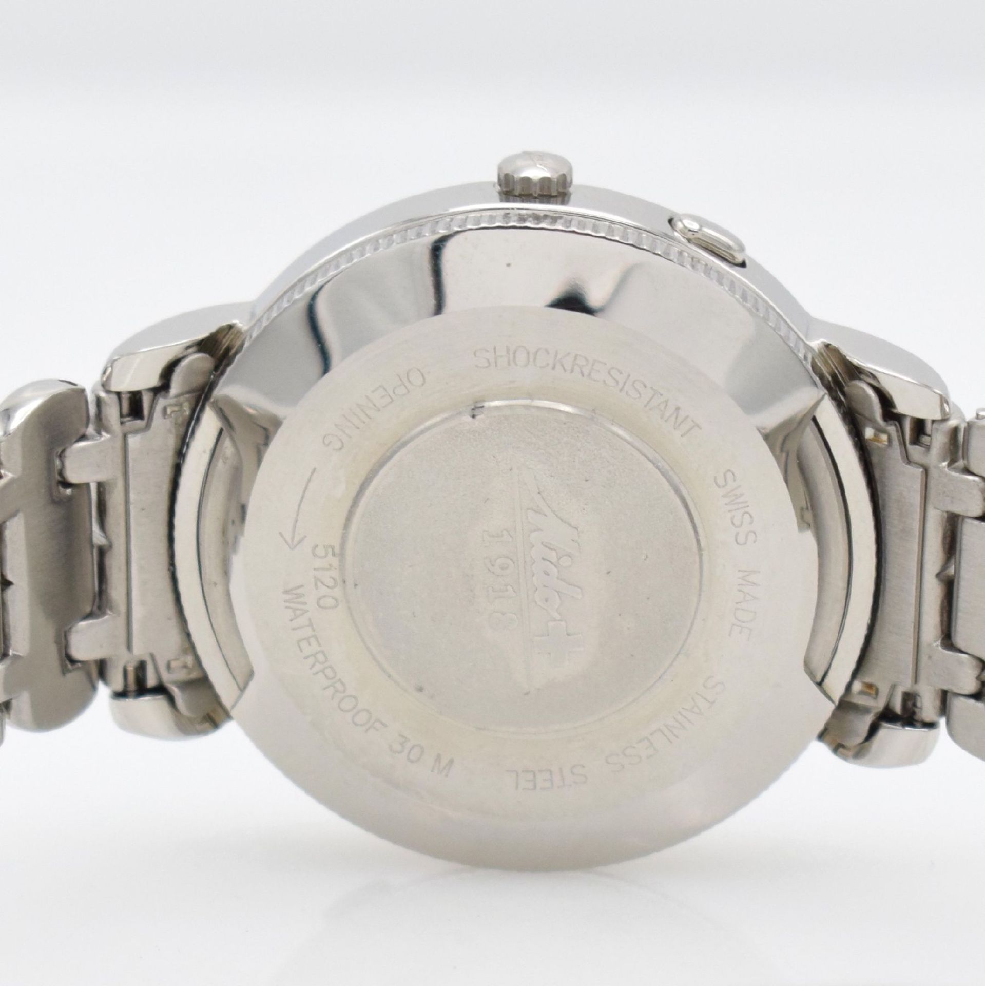 MIDO Bodyguard Herrenarmbanduhr mit Notfall- Alarmfunktion, Schweiz um 1998, quarz, Ref. 5120, - Bild 6 aus 7