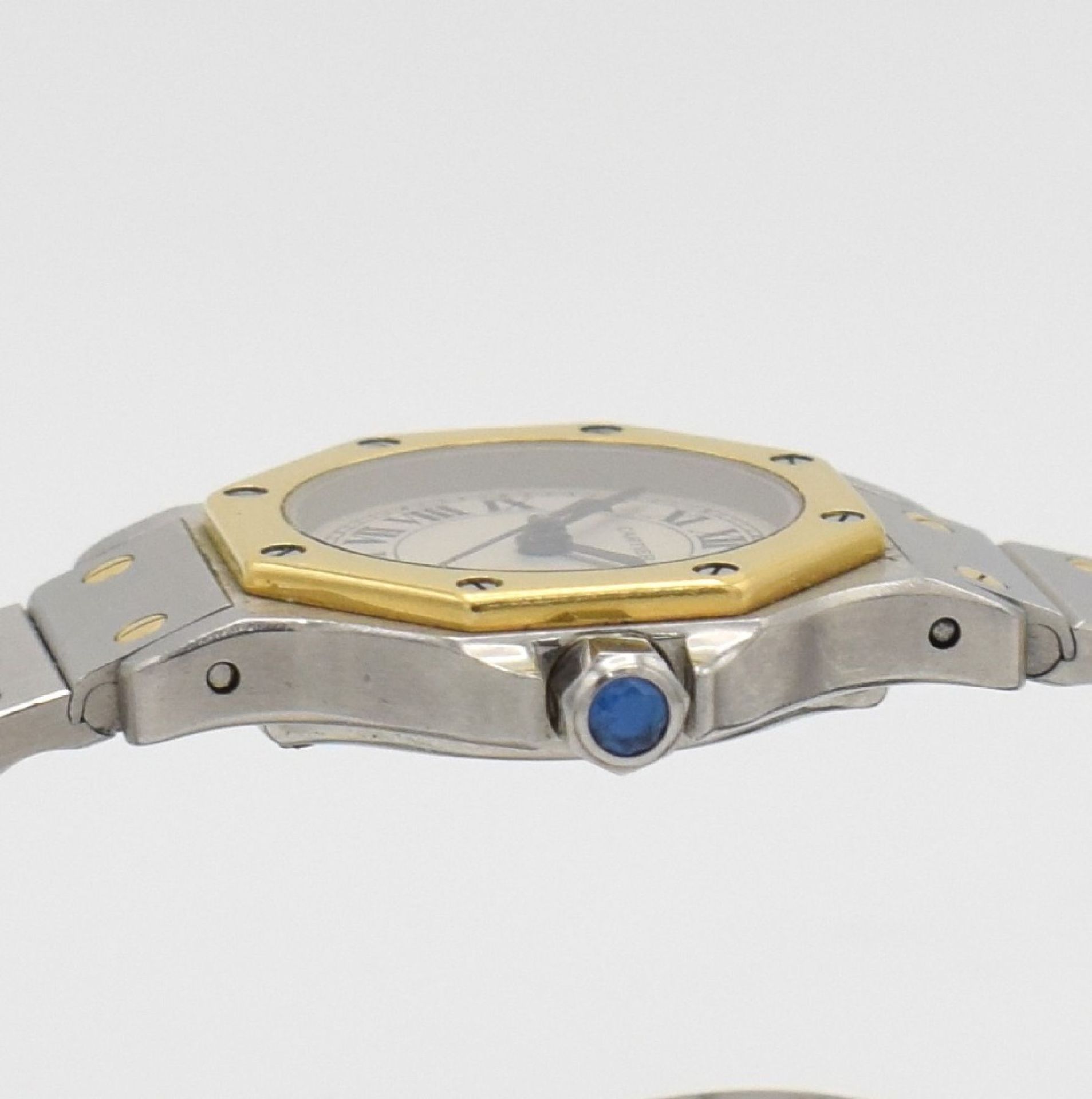 CARTIER Damenarmbanduhr Santos Ronde, Ref. 187903, Edelstahl/Gold kombiniert inkl. Gliederband m. - Bild 6 aus 8