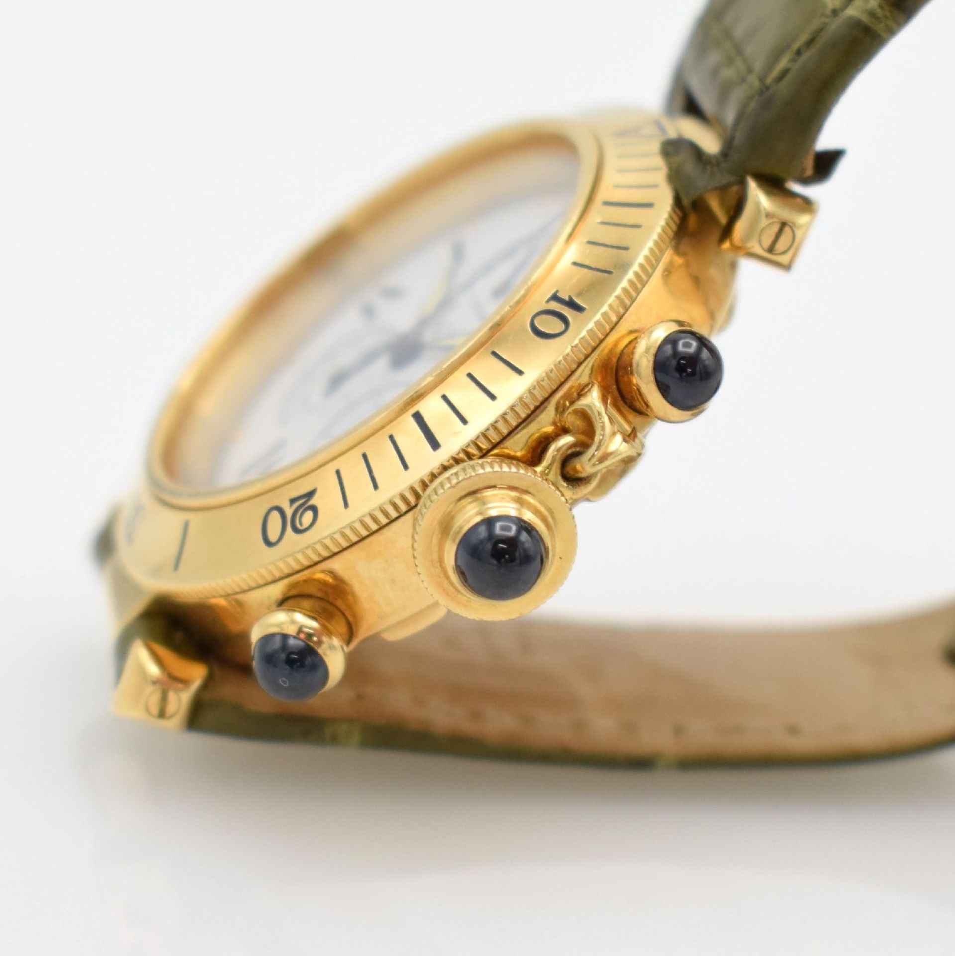 CARTIER Armbandchronograph Serie Pasha in GG 750/000, Schweiz um 2000, Ref. 1353.1, quarz, - Bild 8 aus 9