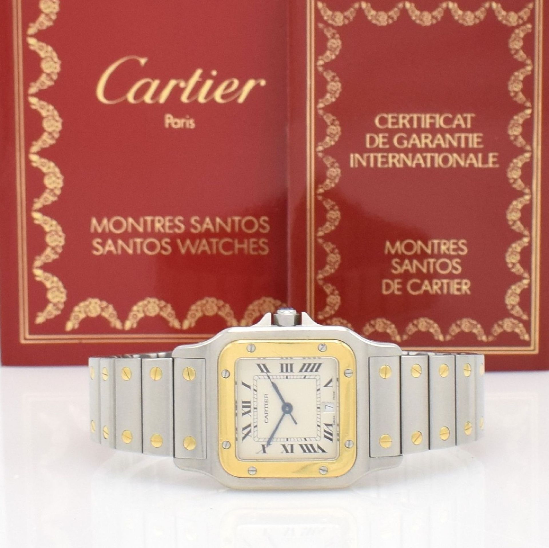 CARTIER Armbanduhr Santos Galbée, Ref. 187901, Edelstahl/Gold kombiniert inkl. Gliederband m.