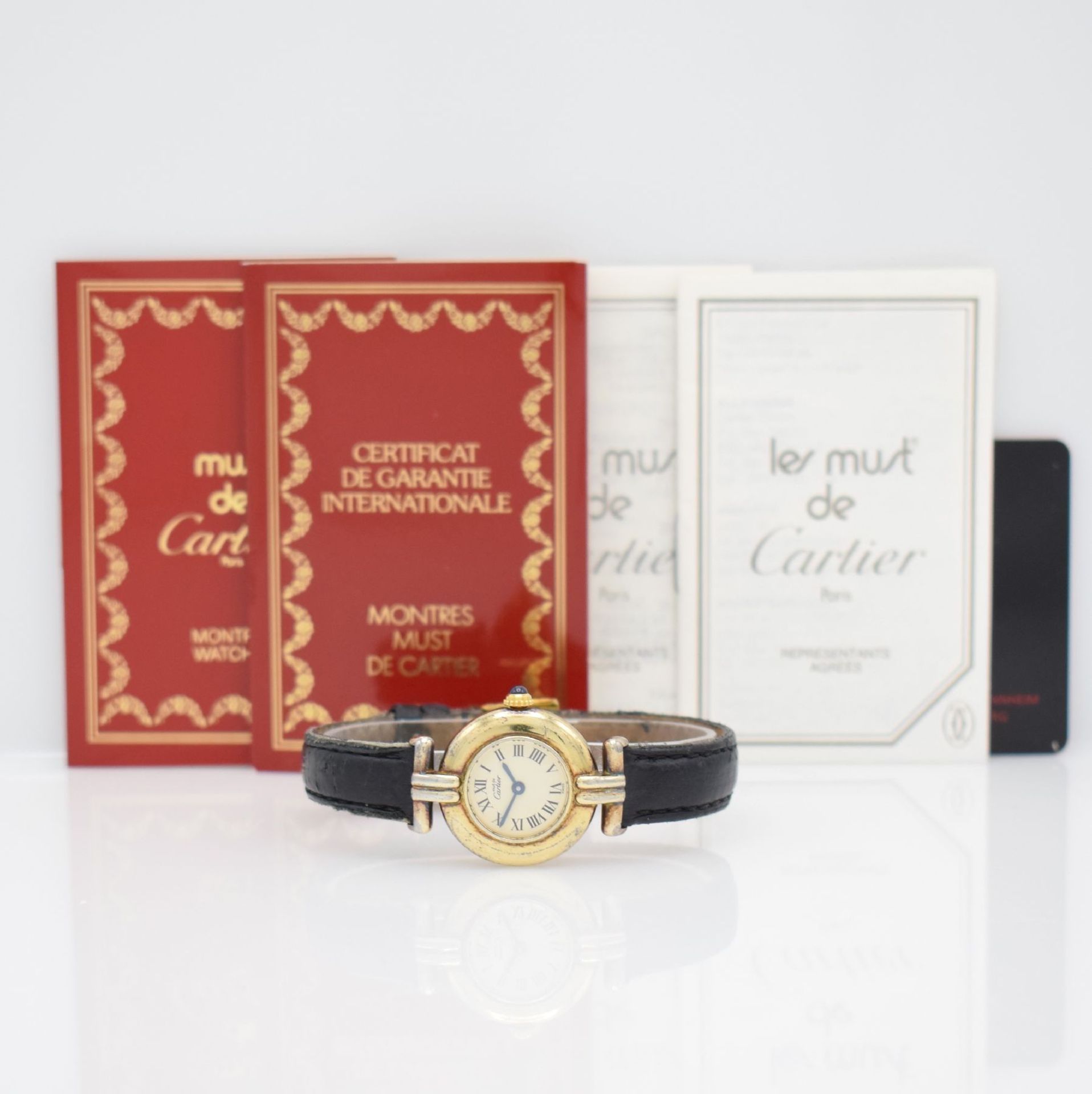 CARTIER Damenarmbanduhr Vermeil, Schweiz lt.orig. Pap. 07/1993 verk., quarz, Ref. 590002, verg. - Bild 7 aus 7