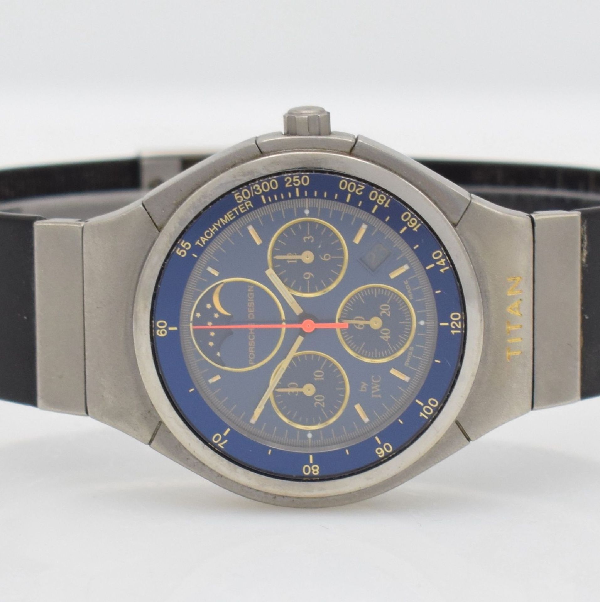 IWC Armbandchronograph im Porsche Design, Schweiz um 1985, Ref. 3748, Titangeh. inkl. - Bild 2 aus 5