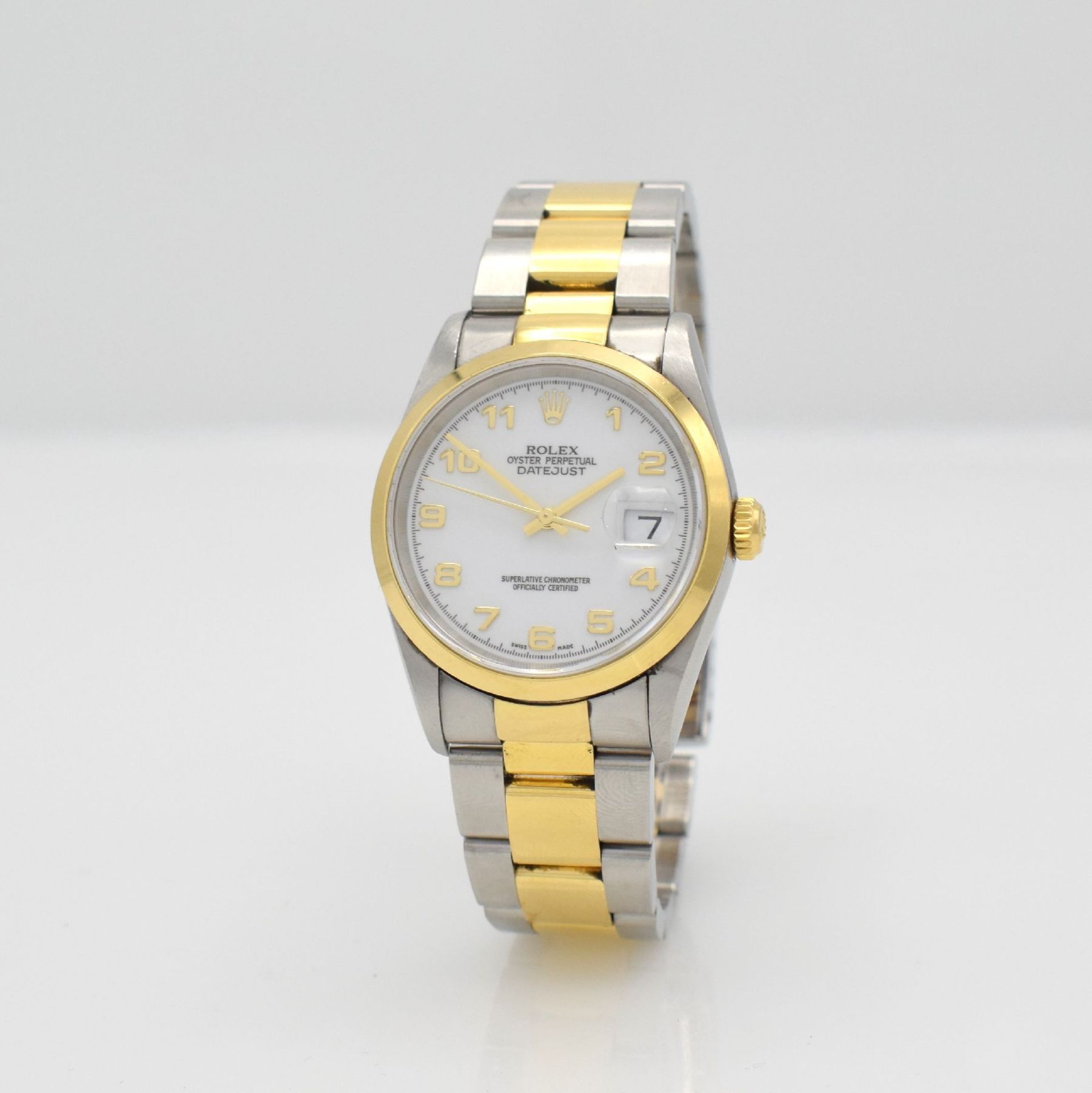 ROLEX Oyster Perpetual Datejust Herrenarmbanduhr, Automatik, Referenz 16203, Y-Serie, LC 100, - Bild 3 aus 8