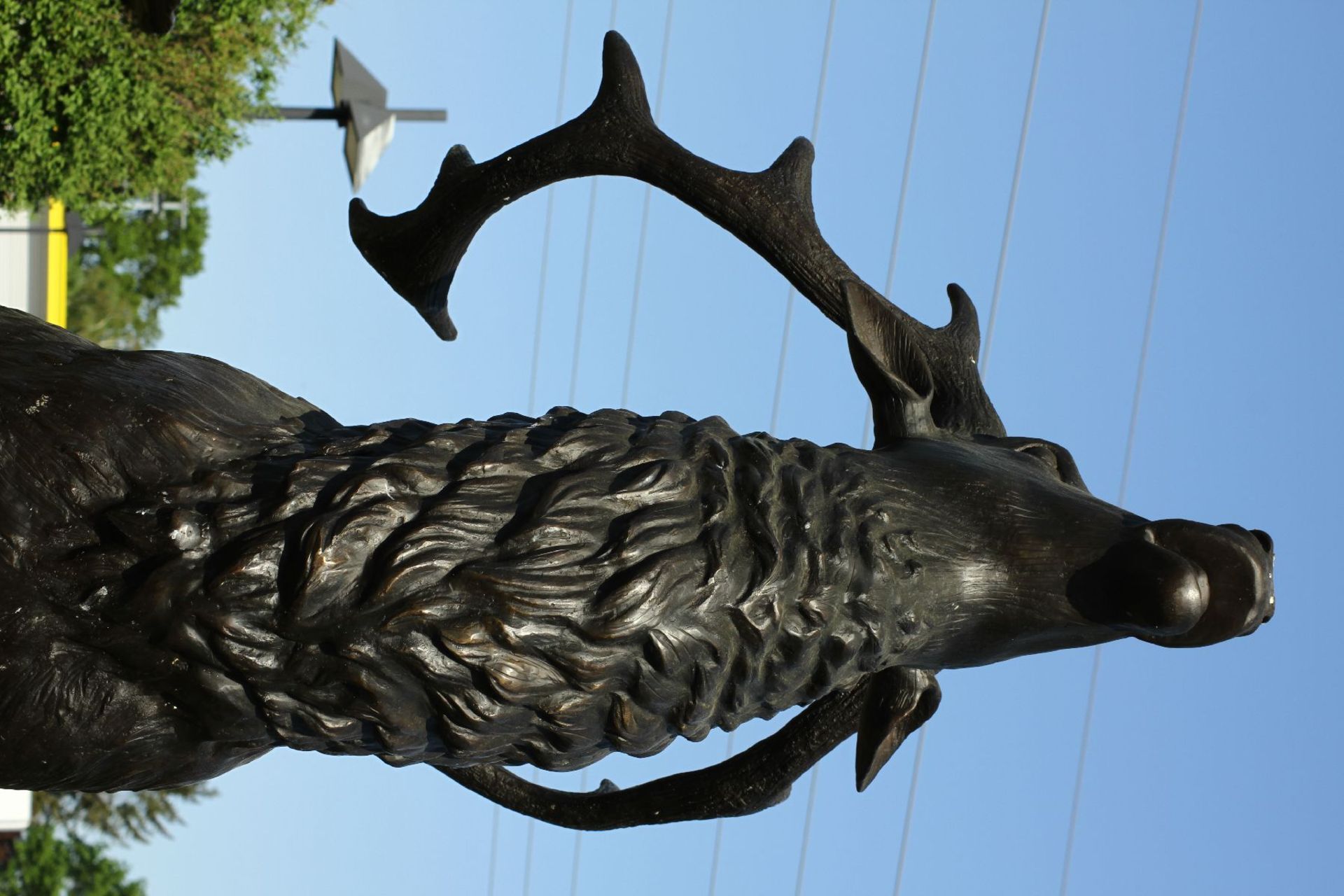 Röhrender Hirsch auf Felsgrund, Bronze, braun u. dunkelbraun patiniert, sogenannter Zwölfender, - Bild 3 aus 3