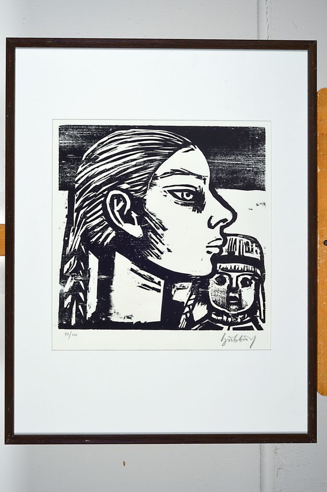 Karl Hubbuch, 1891-1979 Karlsruhe, Holzschnitt, handsigniert, num. 83/100, ca. 33x33cm, u.Gl., R. - Bild 4 aus 4