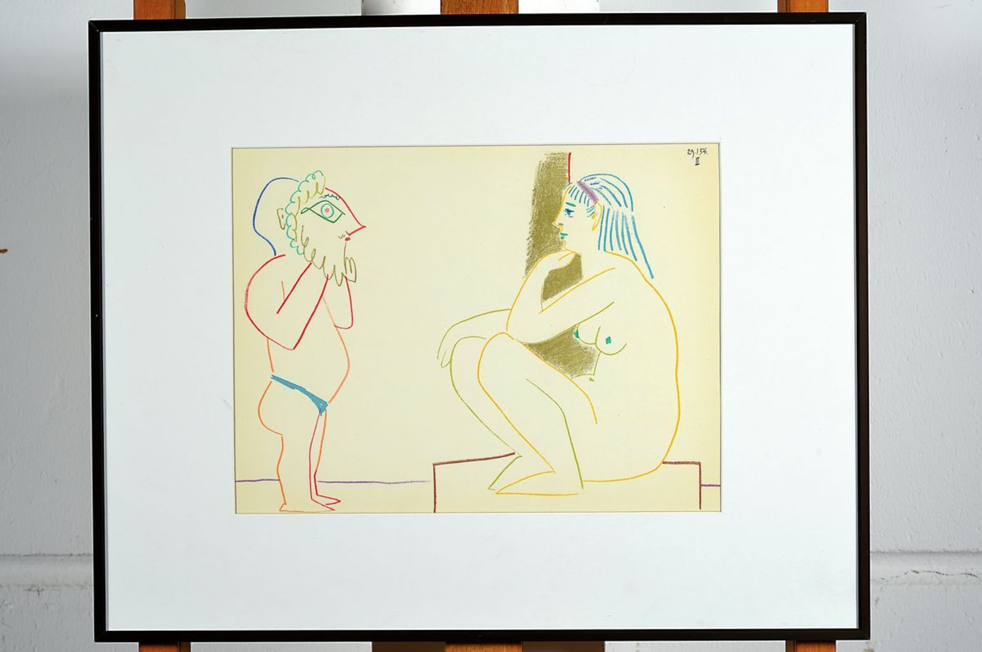 Pablo Picasso, 1881-1973, Farblithographie aus Verve, Mourlot Paris 1954, ca. 24x32cm, PP, u.Gl., R. - Bild 2 aus 2