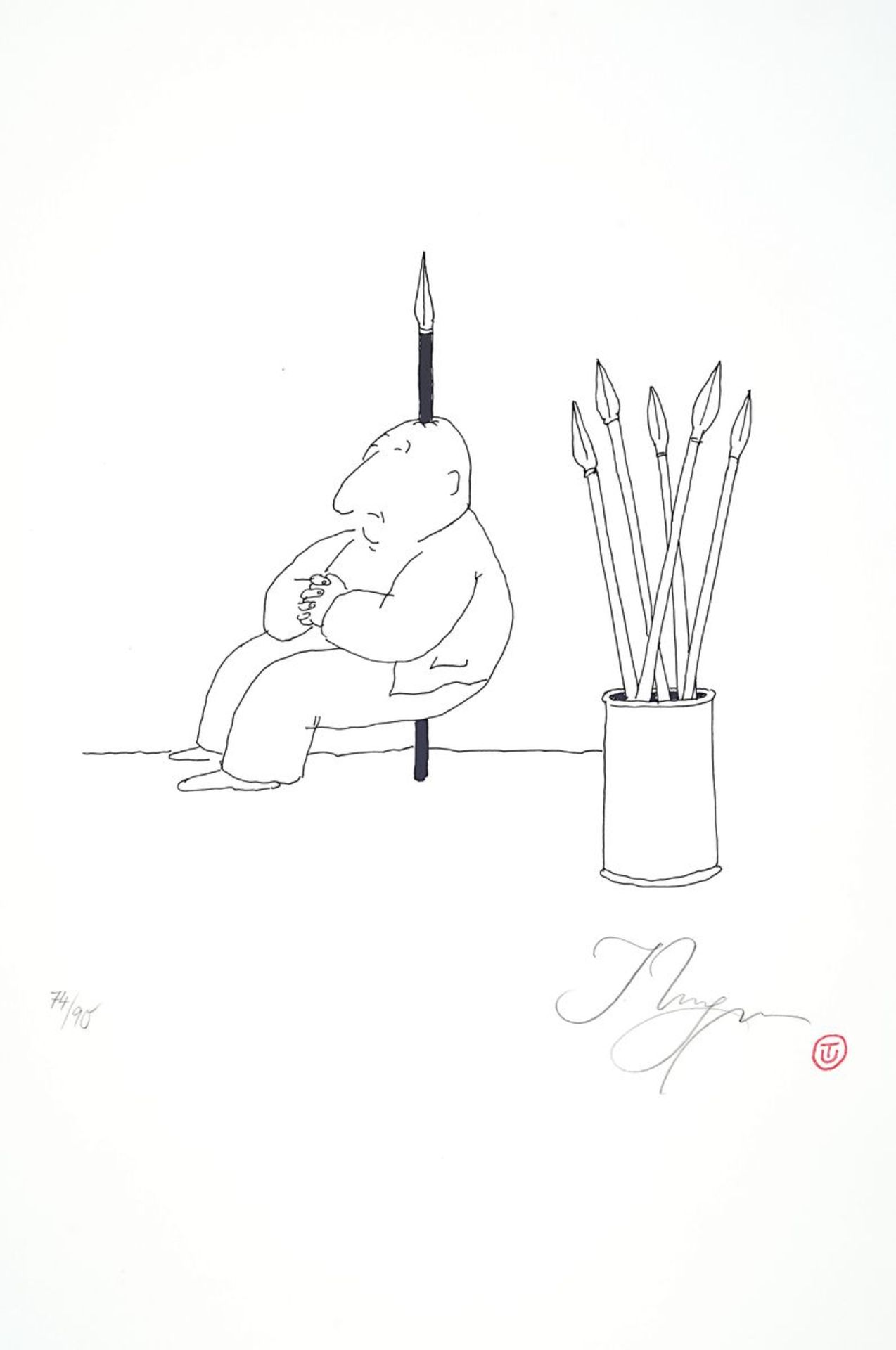 Tomi Ungerer, 1931-2019, Lithographie, handsigniert, num. 74/90, ca. 56x46cm - Bild 4 aus 4