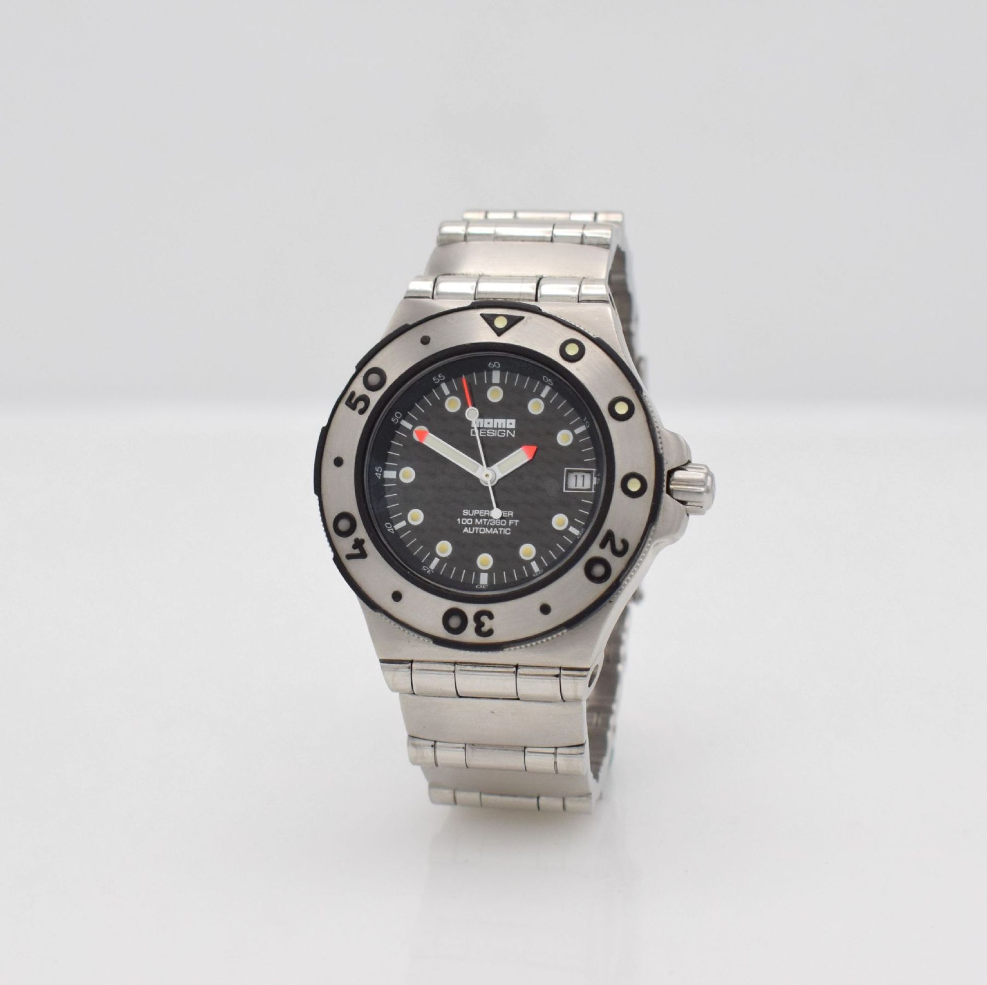 MOMO DESIGN Superdiver Herrenarmbanduhr, Italien/Schweiz verk. lt. Garantie 01/1999, Automatik, Ref. - Bild 3 aus 7