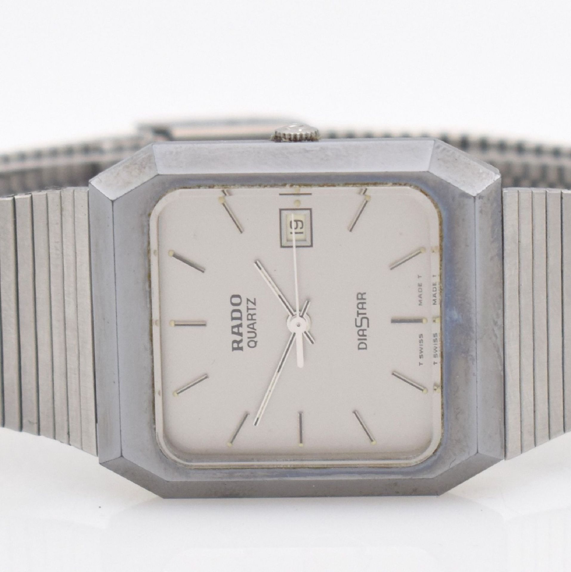 RADO Diastar Armbanduhr in Stahl/Stahlband, Schweiz um 1980, quarz, gedr. Stahlgeh. m. kratz- - Bild 2 aus 7