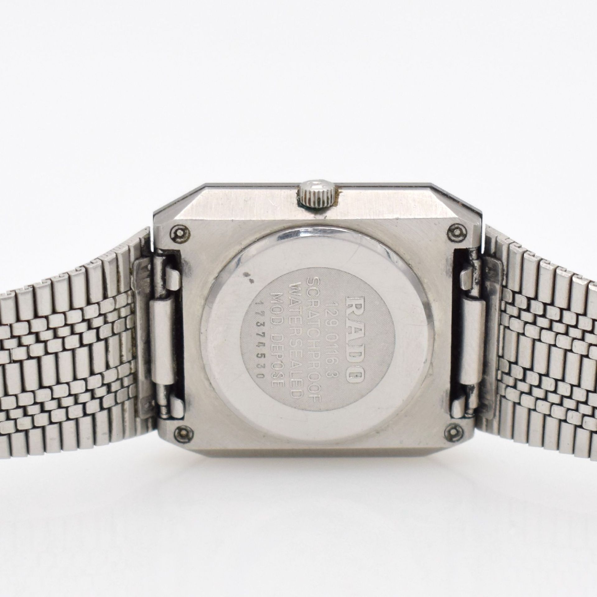 RADO Diastar Armbanduhr in Stahl/Stahlband, Schweiz um 1980, quarz, gedr. Stahlgeh. m. kratz- - Bild 7 aus 7