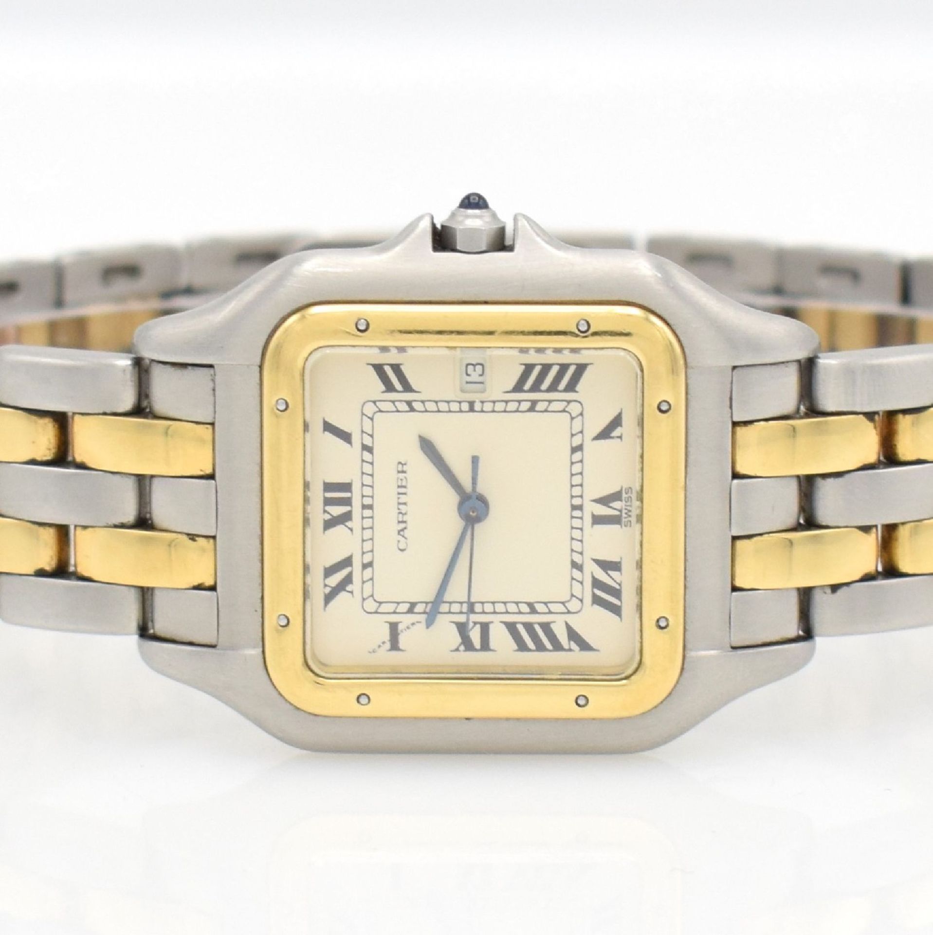 CARTIER Panthere Armbanduhr, Schweiz um 1995, quarz, Edelstahl/Gold komb. inkl. Gliederband m. 2 - Bild 2 aus 6