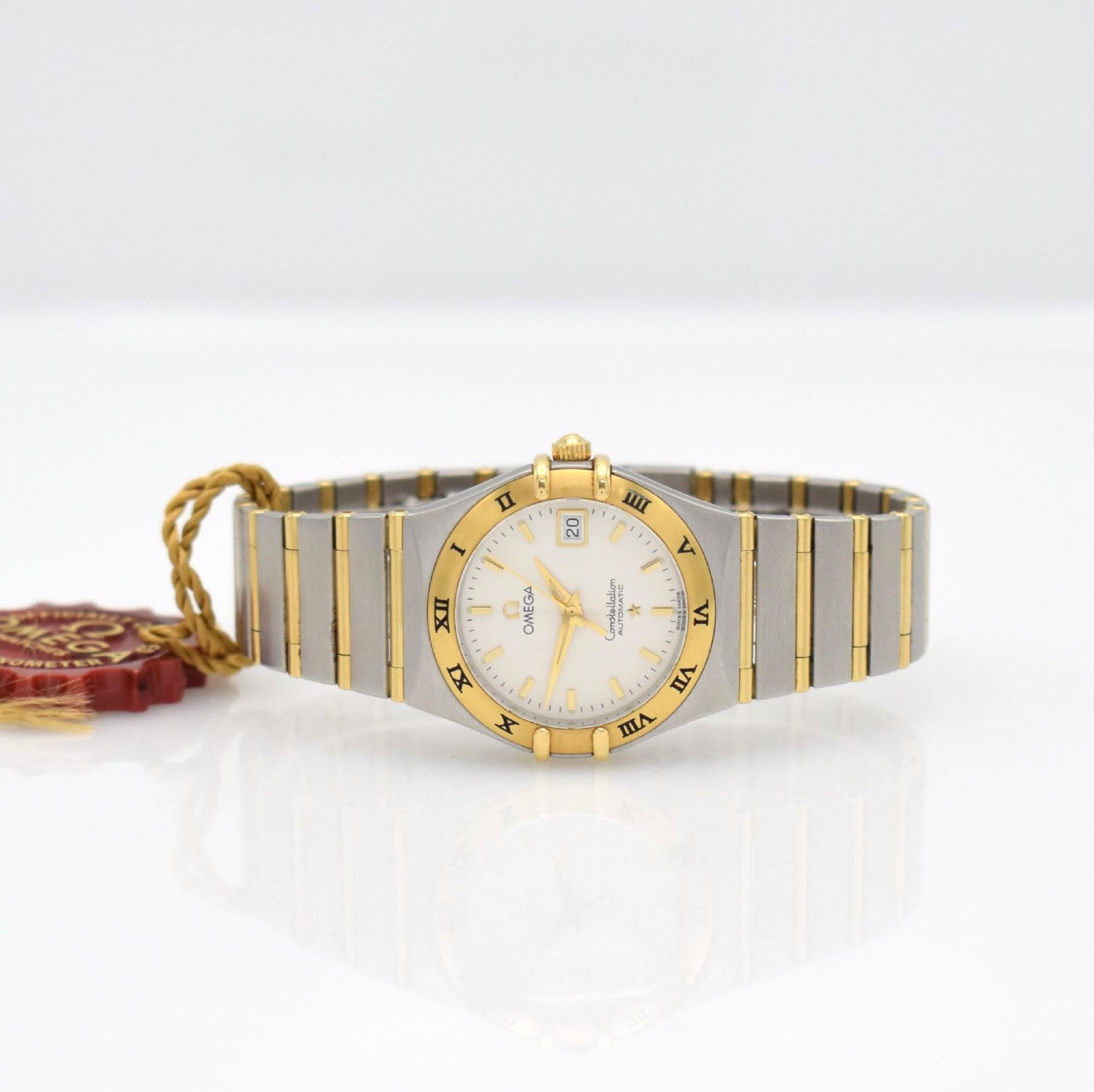 OMEGA Constellation Damenarmbanduhr in Stahl/ Gold, Automatik, Ref. 12923000, satiniertes Geh. m.