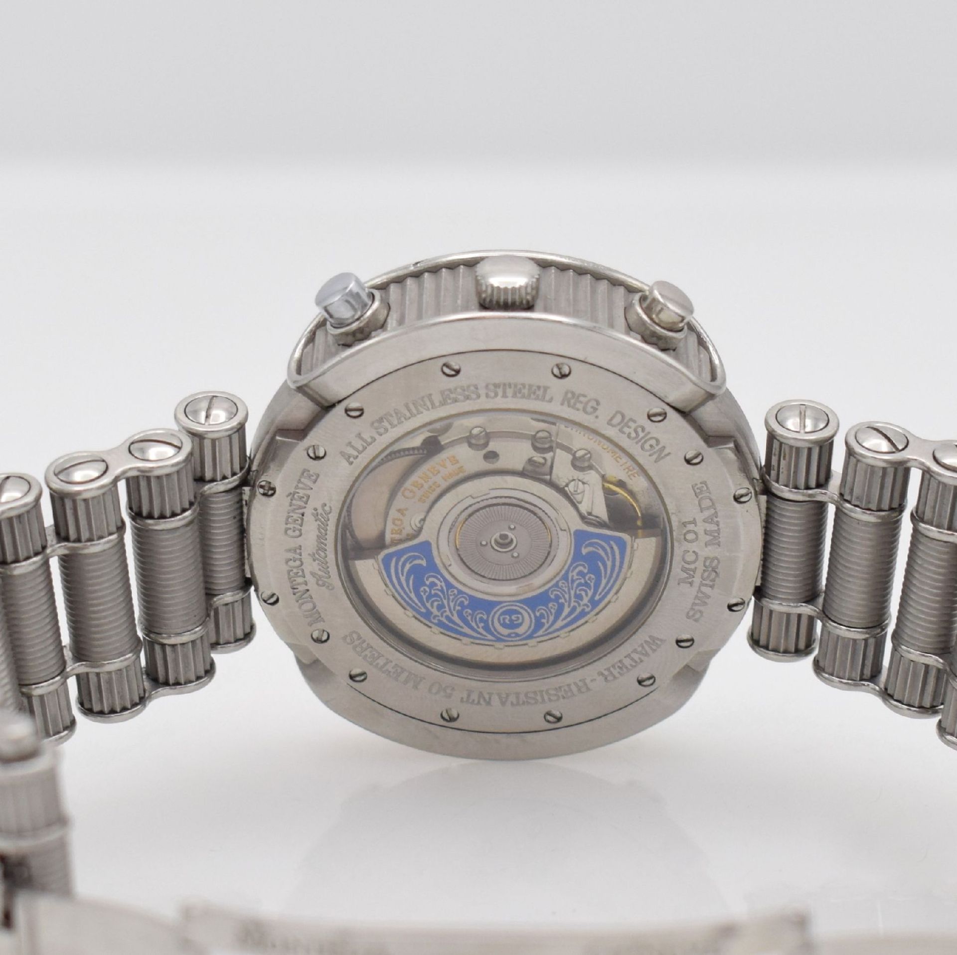 MONTEGA limitierter Armbandchronograph, Schweiz um 1999, Automatik, Ref. MC01, auf 19999 limitiertes - Bild 5 aus 6