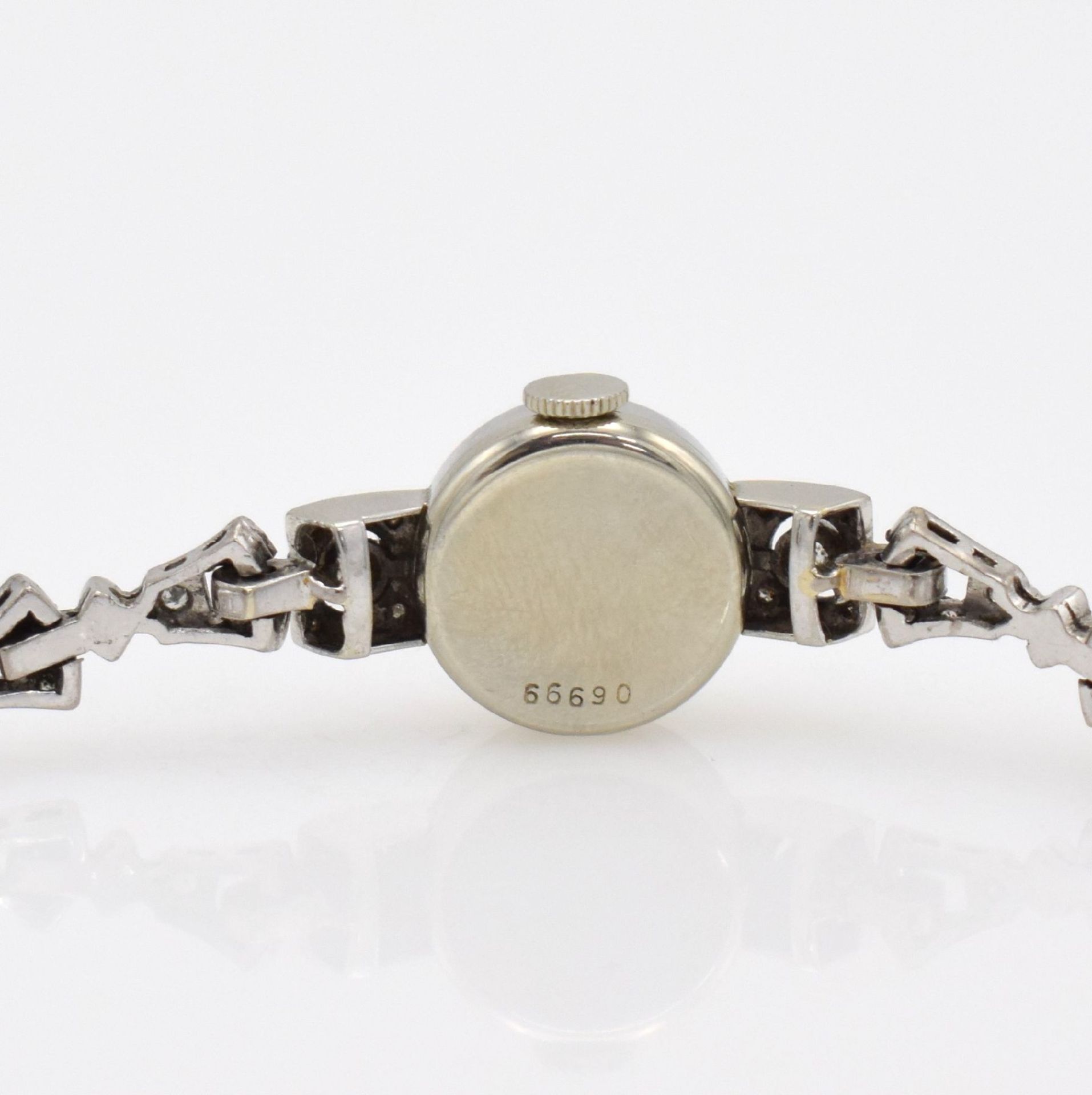 ROLEX Damenarmbanduhr in WG 750/000 mit Goldband in WG 750/000 & Diamanten, Schweiz um 1939 für - Bild 4 aus 6