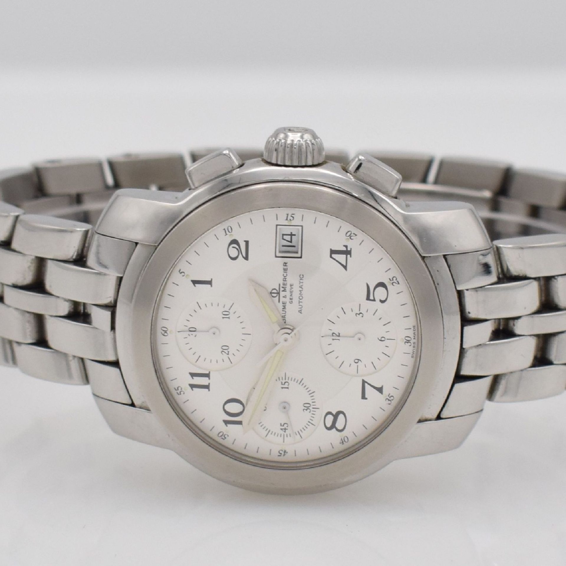 BAUME & MERCIER Capeland Herrenchronograph in Stahl/Stahlband, Schweiz um 2000, Automatik, pol. Geh. - Bild 2 aus 7