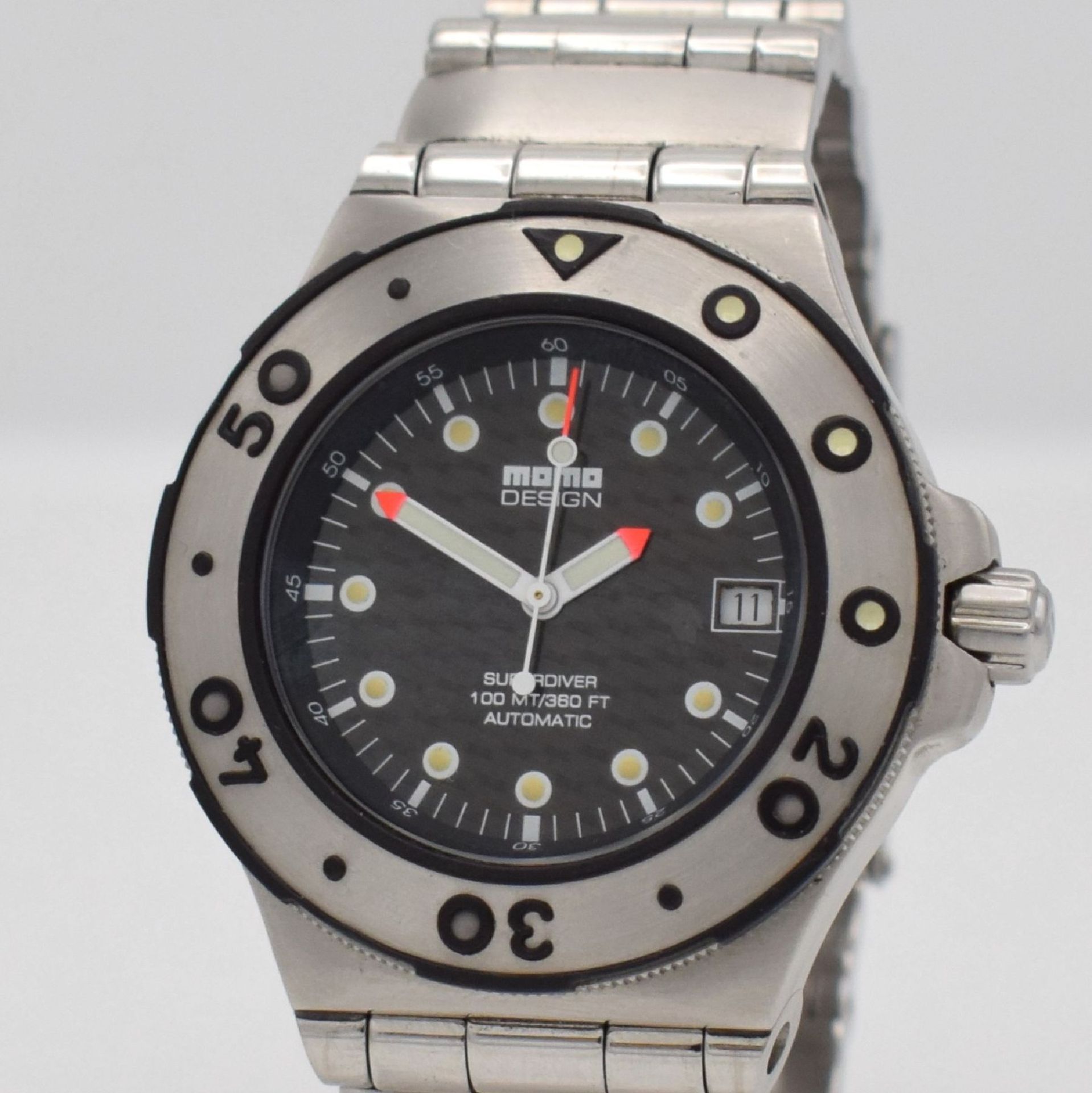 MOMO DESIGN Superdiver Herrenarmbanduhr, Italien/Schweiz verk. lt. Garantie 01/1999, Automatik, Ref. - Bild 4 aus 7